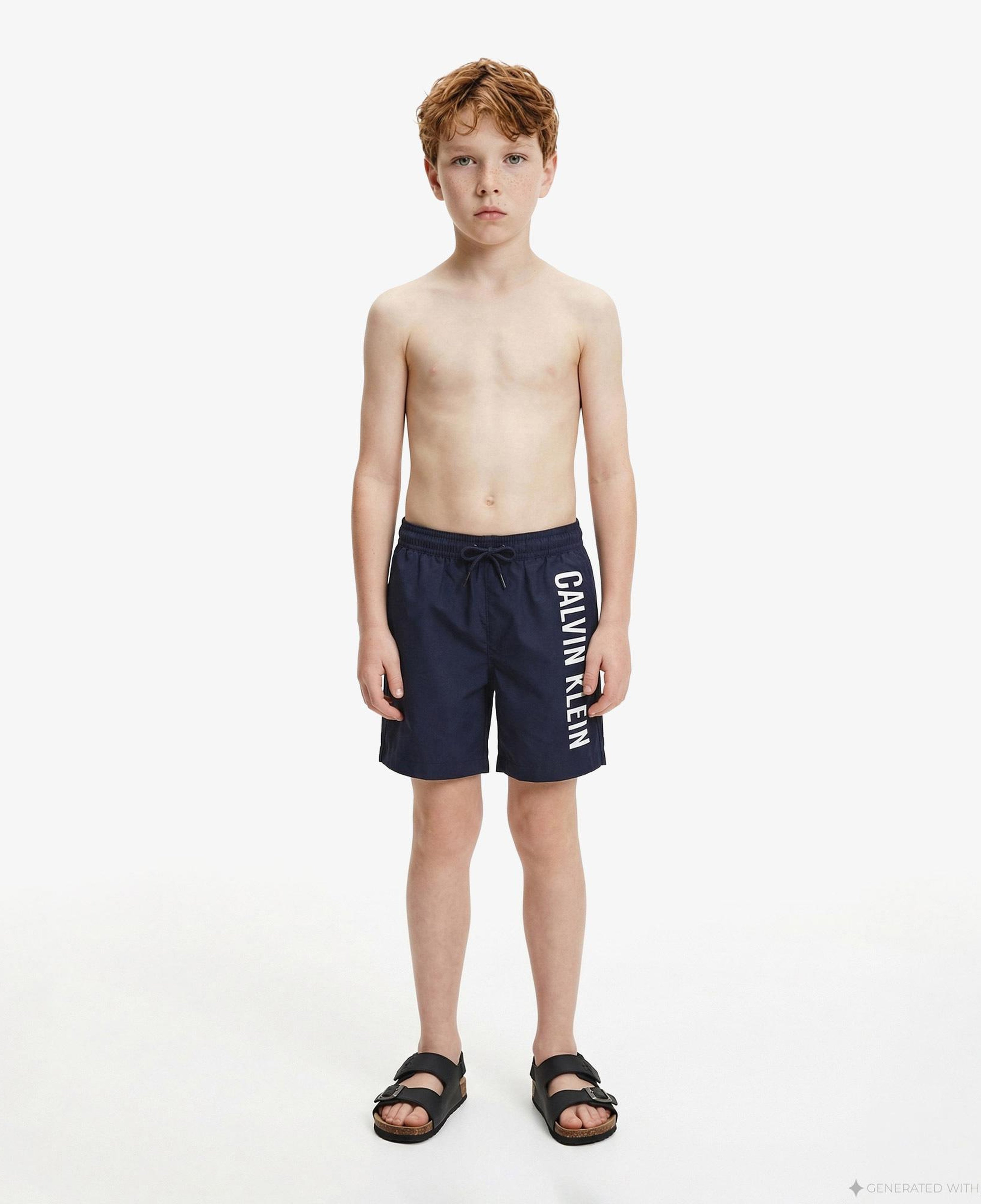 Calvin Klein Medium Drawstring Çocuk Mavi Deniz Şortu