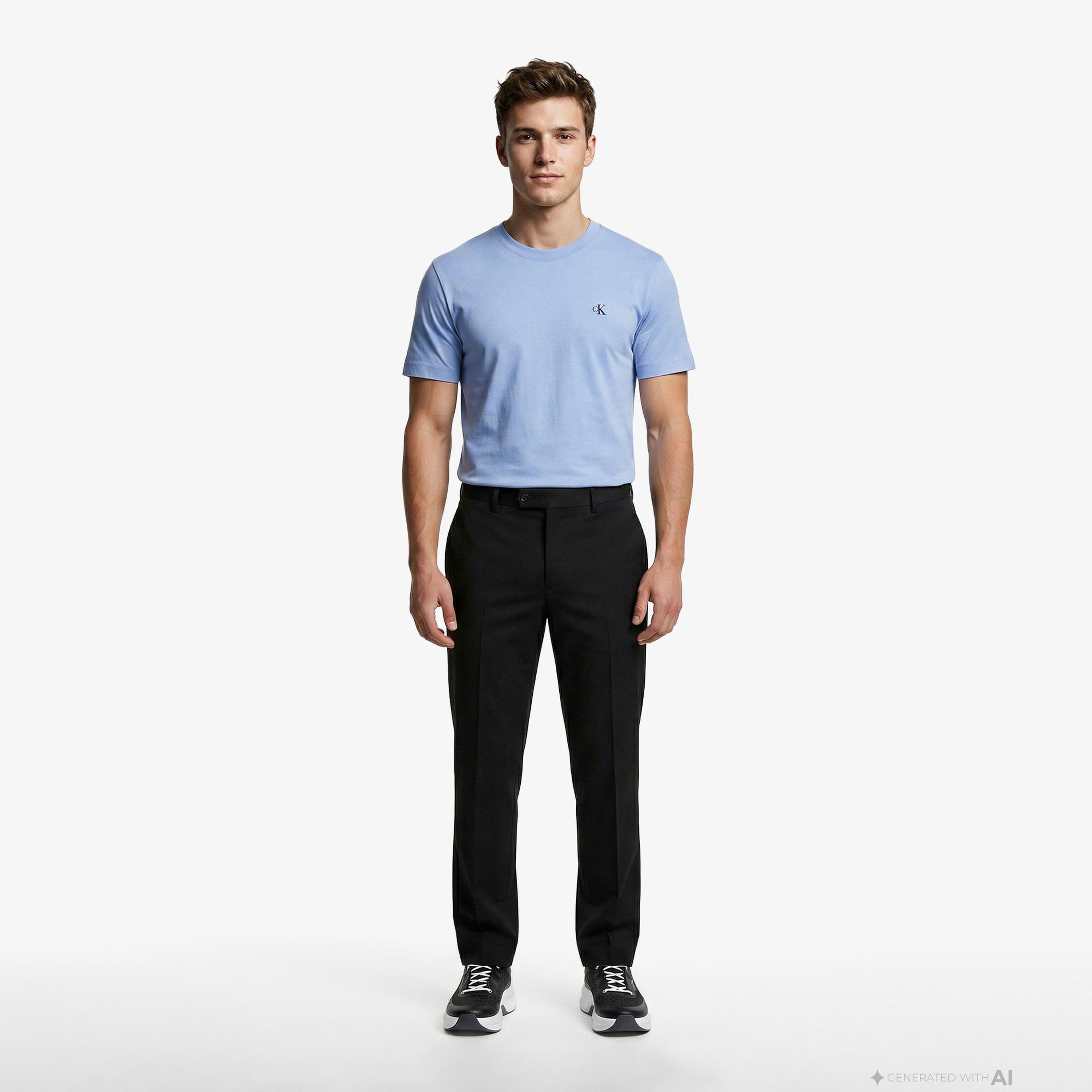 Calvin Klein Easy Monogram Erkek Mavi T-Shirt