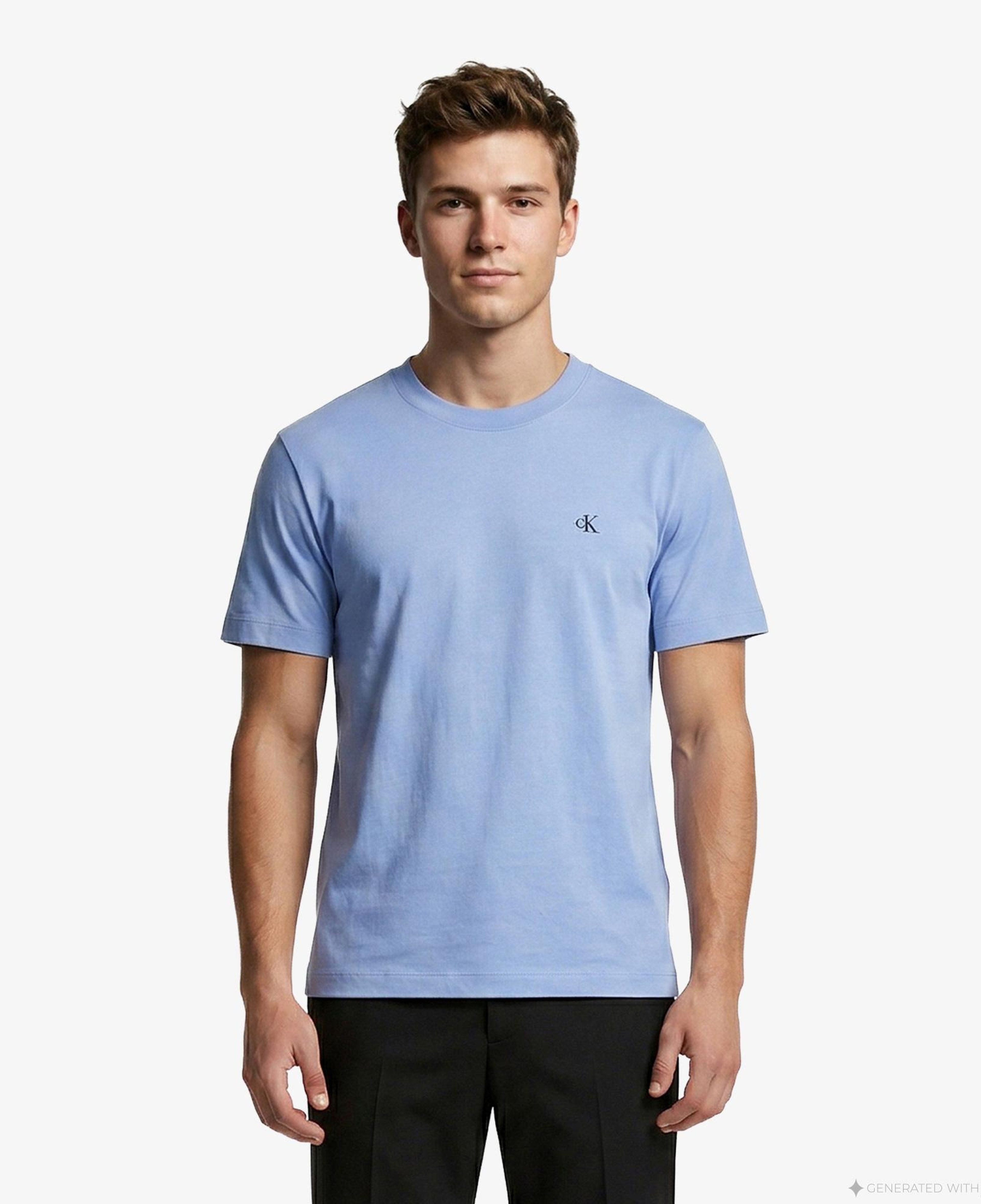 Calvin Klein Easy Monogram Erkek Mavi T-Shirt
