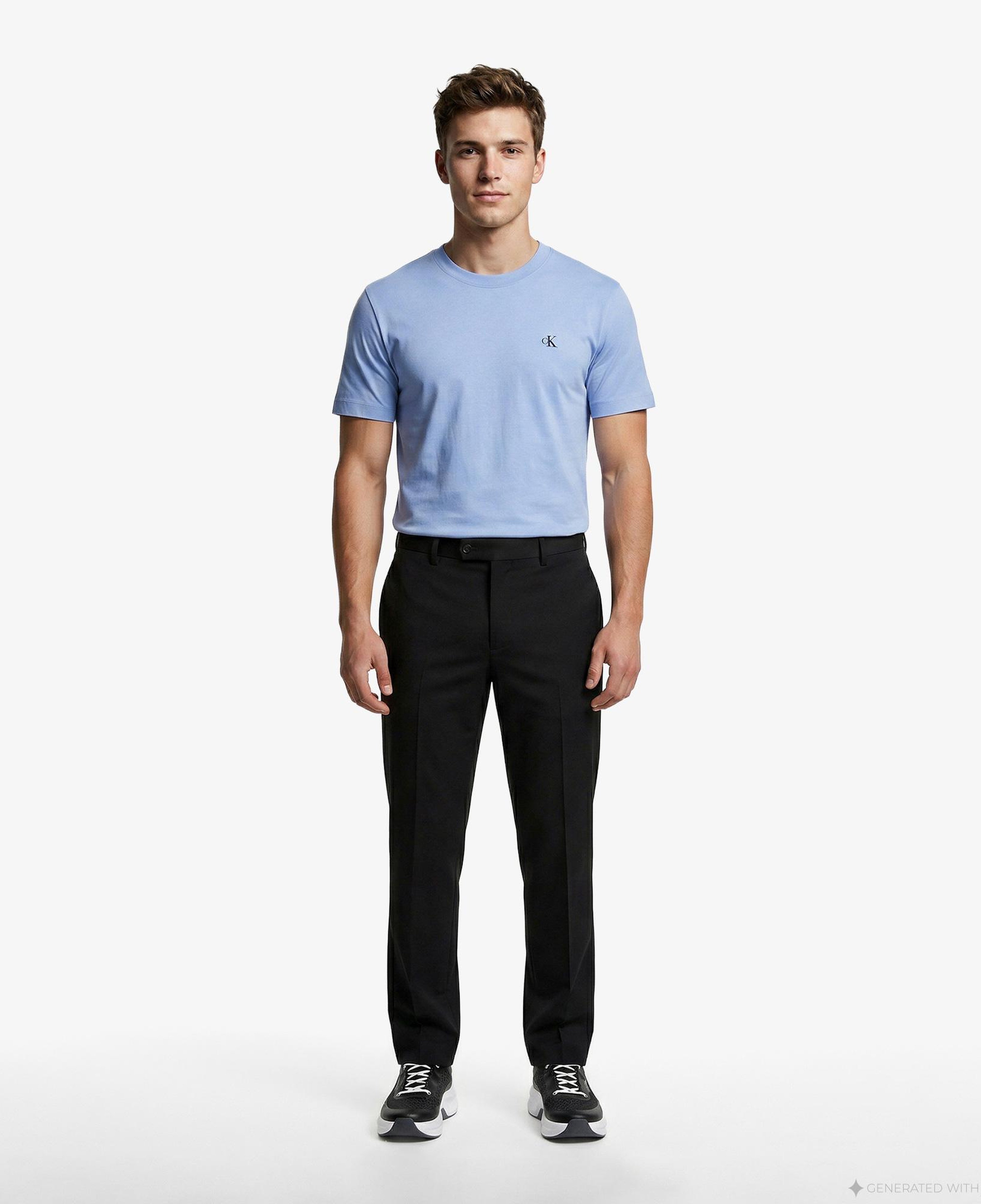 Calvin Klein Easy Monogram Erkek Mavi T-Shirt