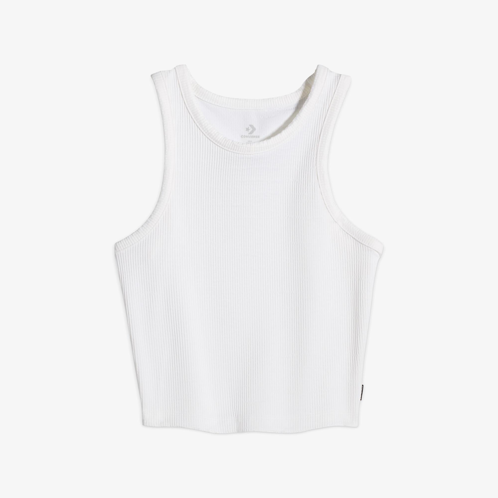 Converse Ribbed Knit Kadın Beyaz T-Shirt