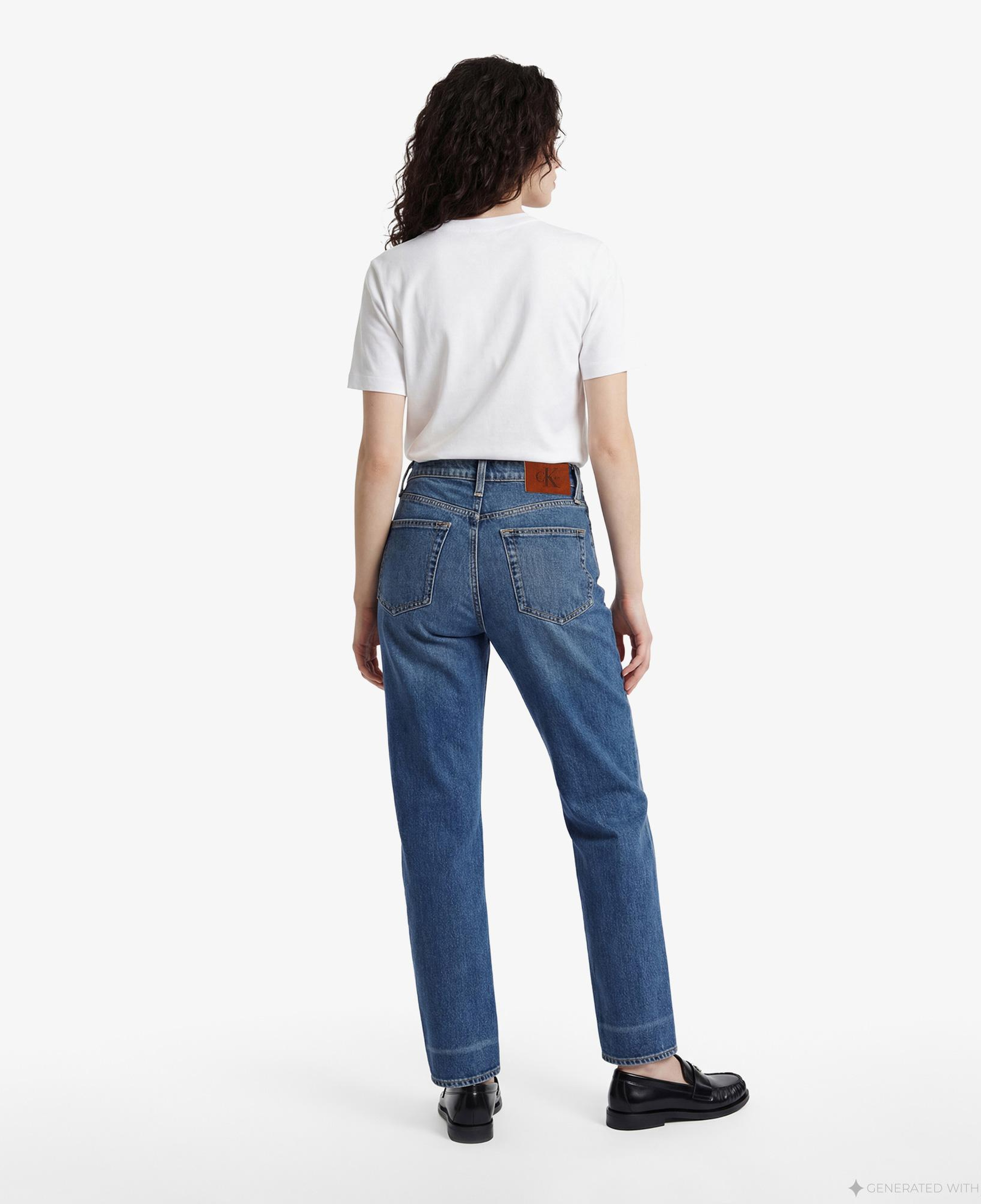 Calvin Klein High Rise Straight Stanton Kadın Mavi Jean