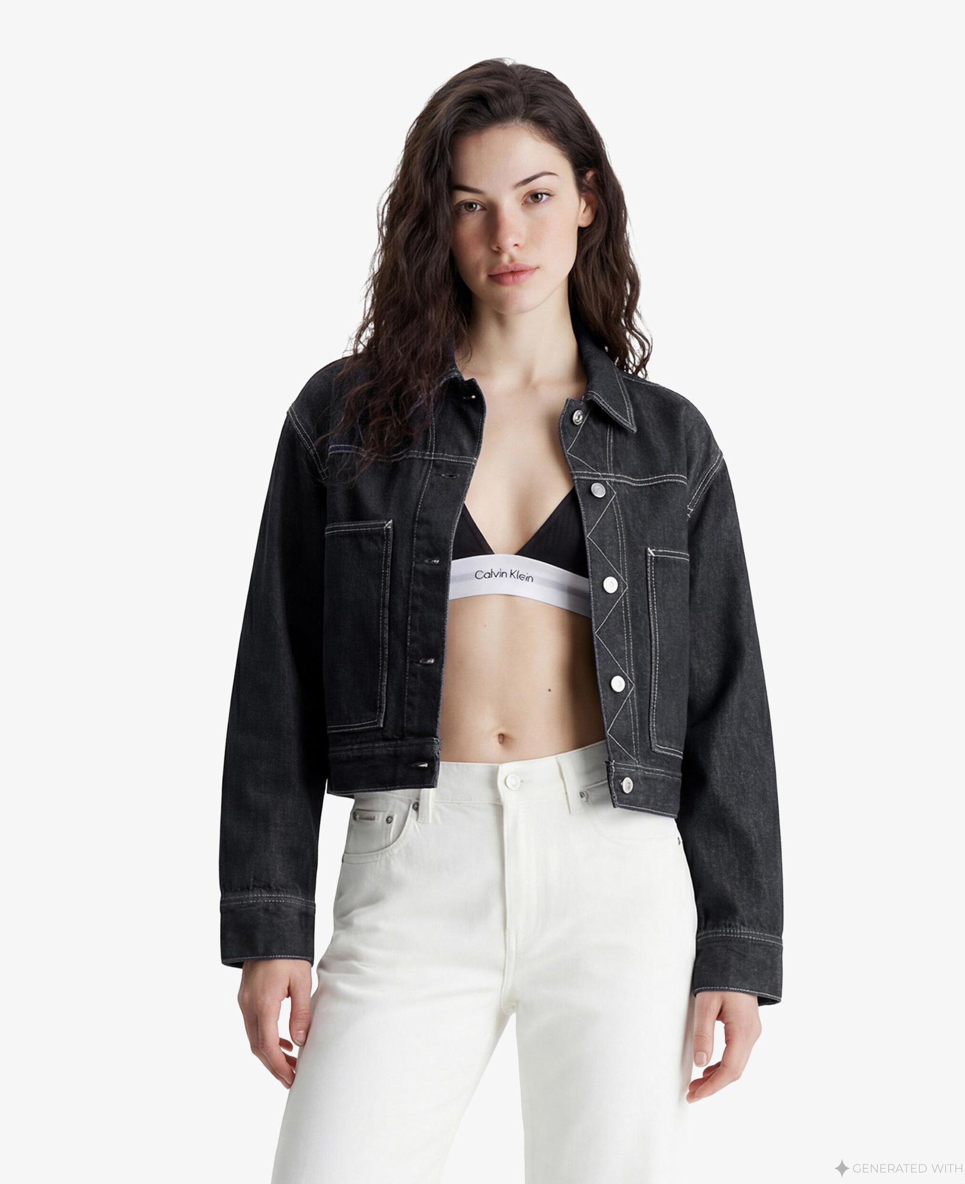 Calvin Klein The Wide Leg Raw Kadın Beyaz Jean