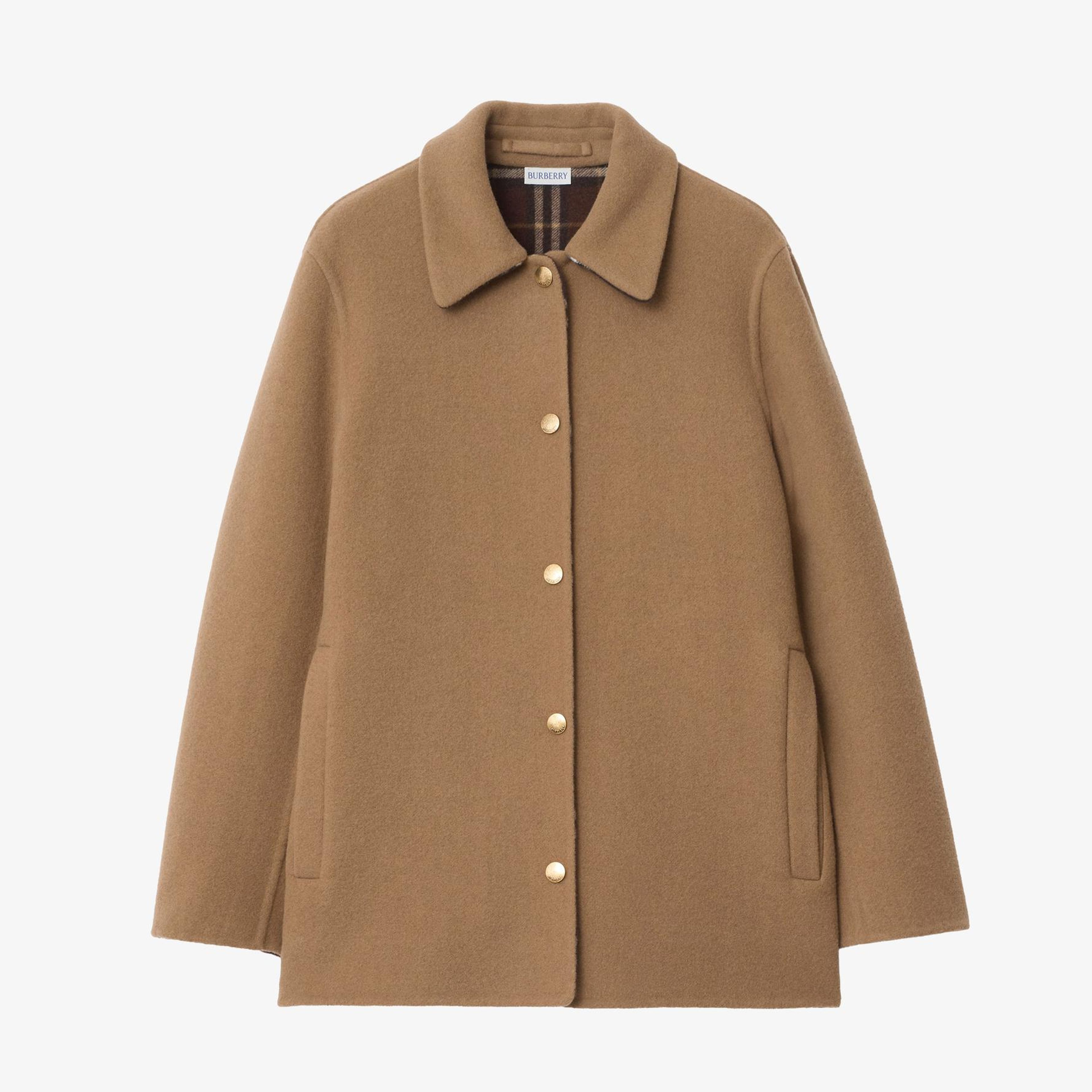 Burberry Wool Overshirt Kadın Kahverengi Kaban