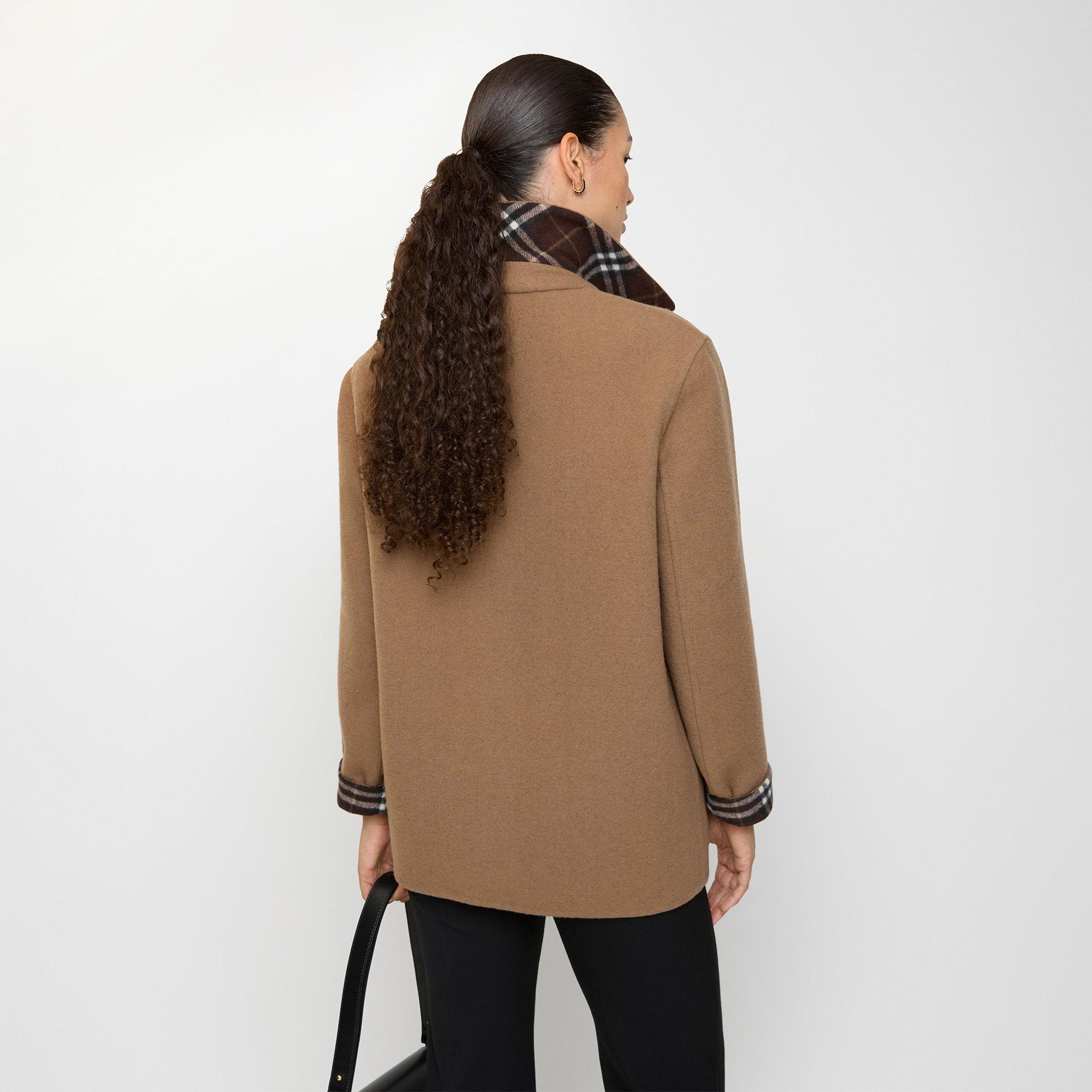 Burberry Wool Overshirt Kadın Kahverengi Kaban
