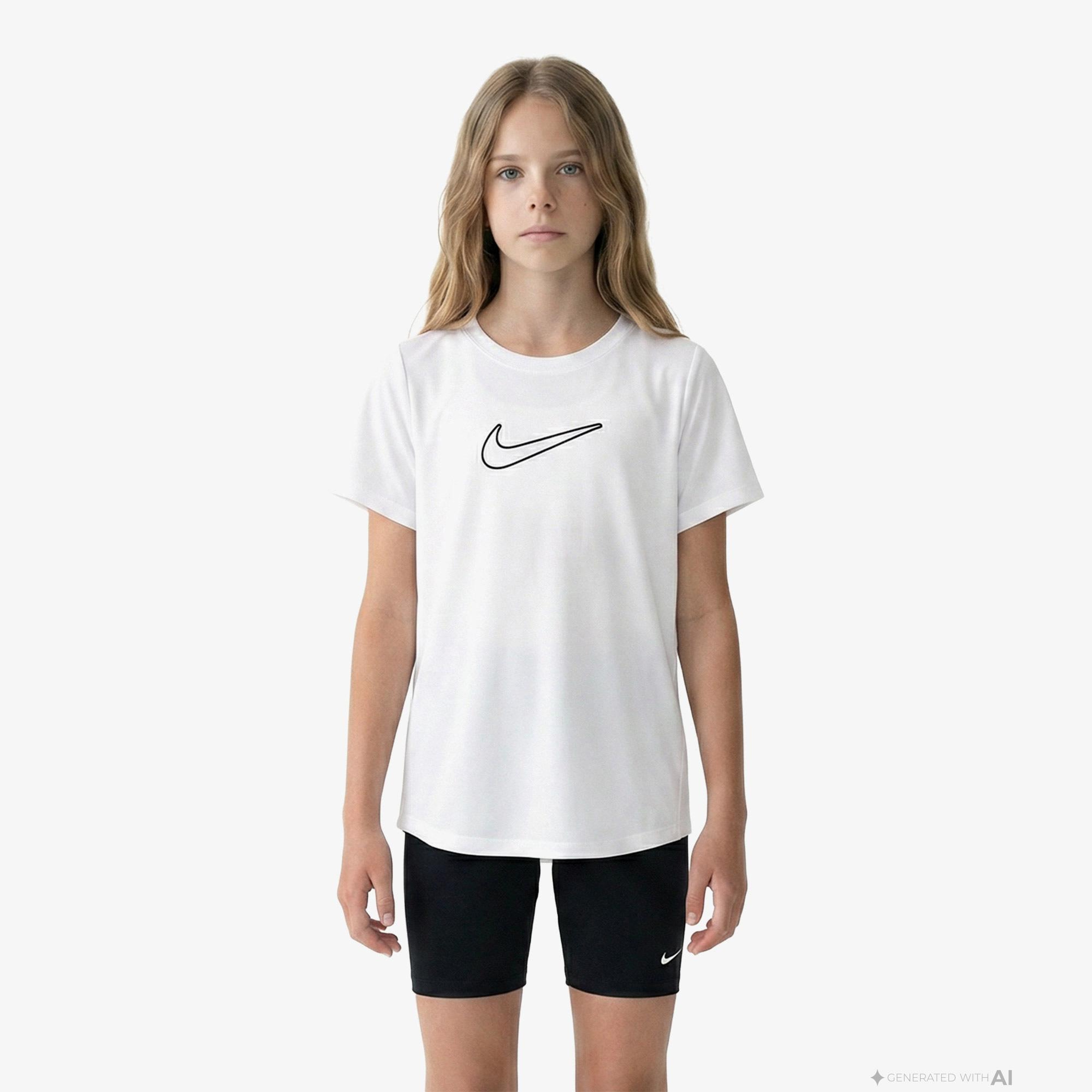 Nike Dri-Fit One Fitted Çocuk Beyaz T-Shirt