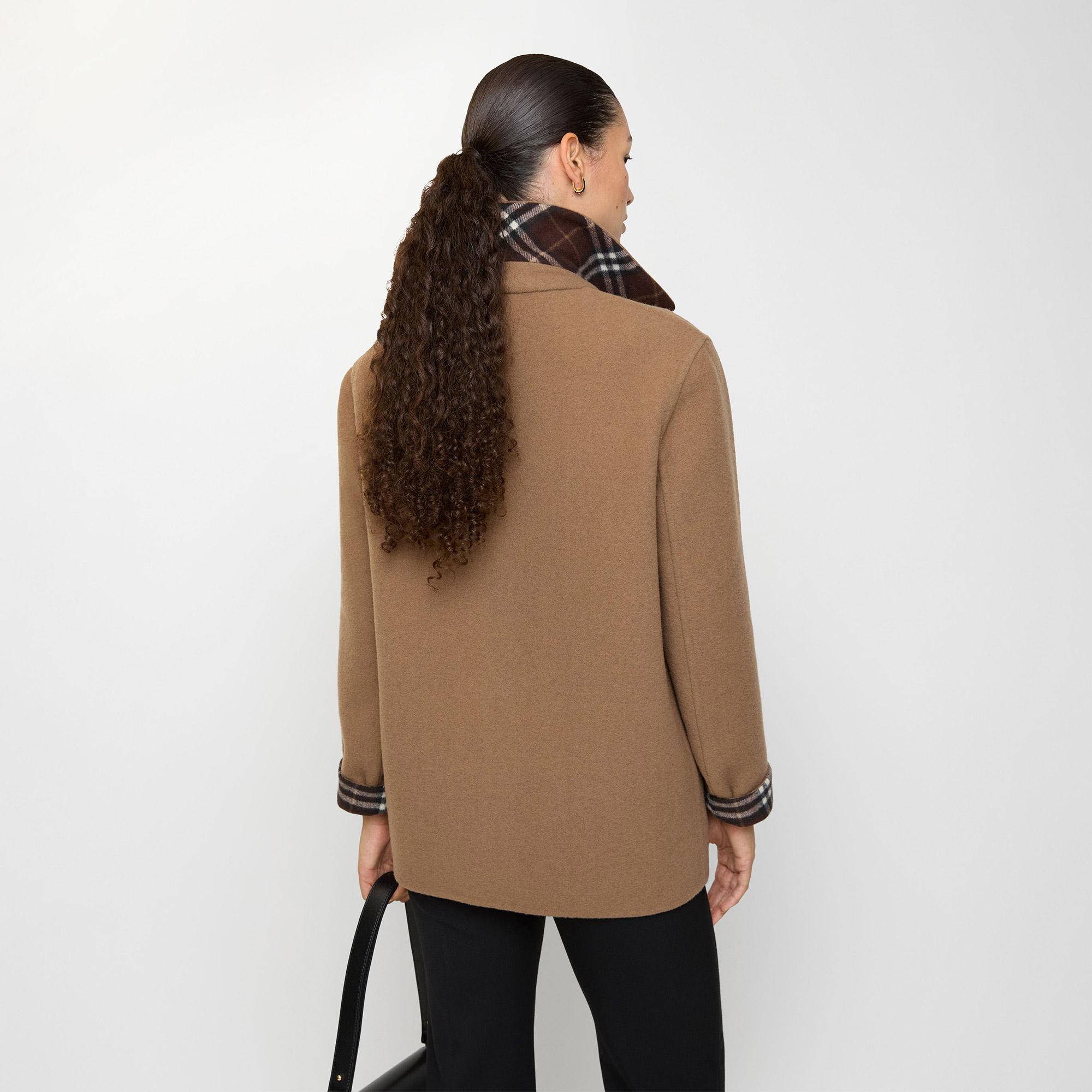 Burberry Wool Overshirt Kadın Kahverengi Kaban