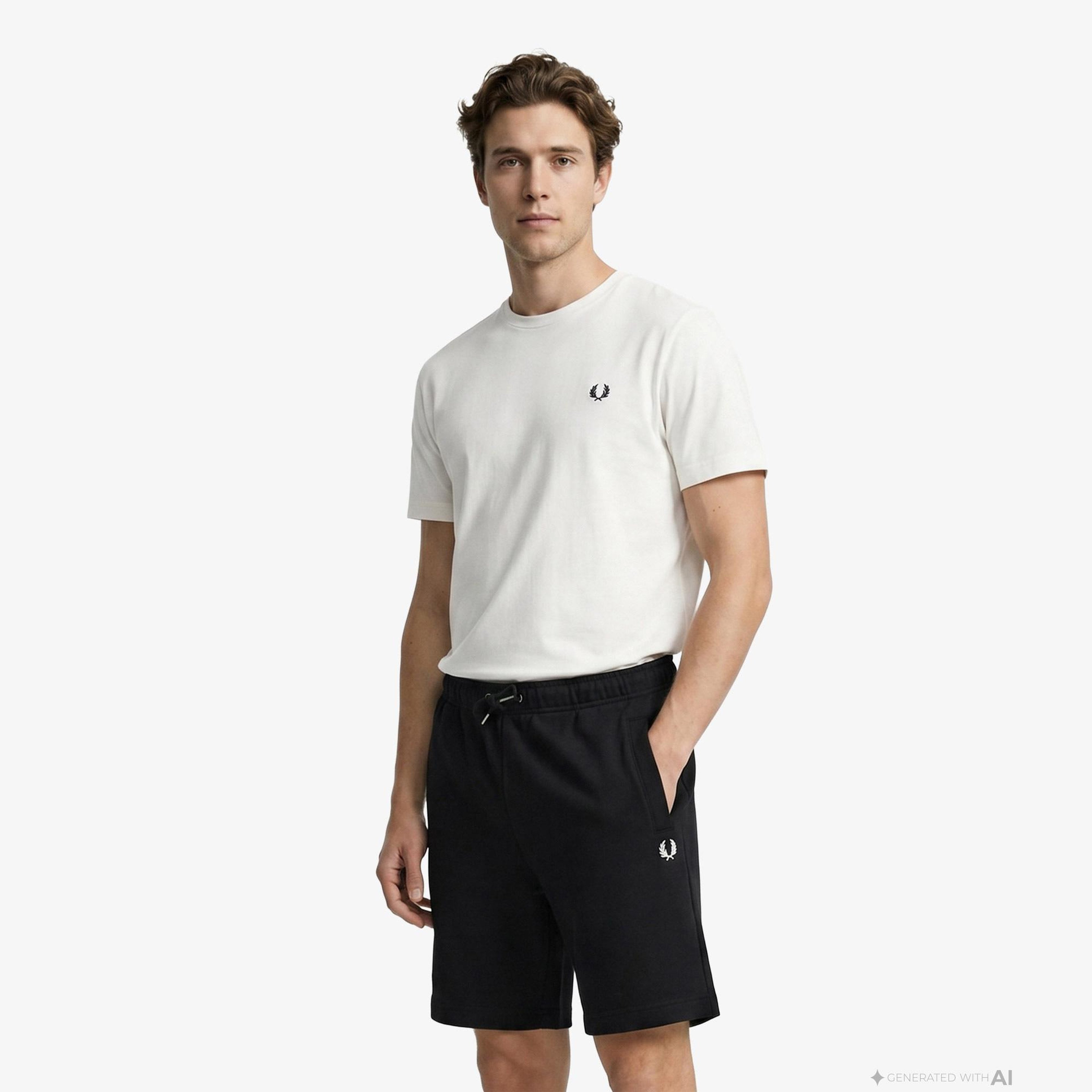 Fred Perry Tipped Sweat Erkek Siyah Şort