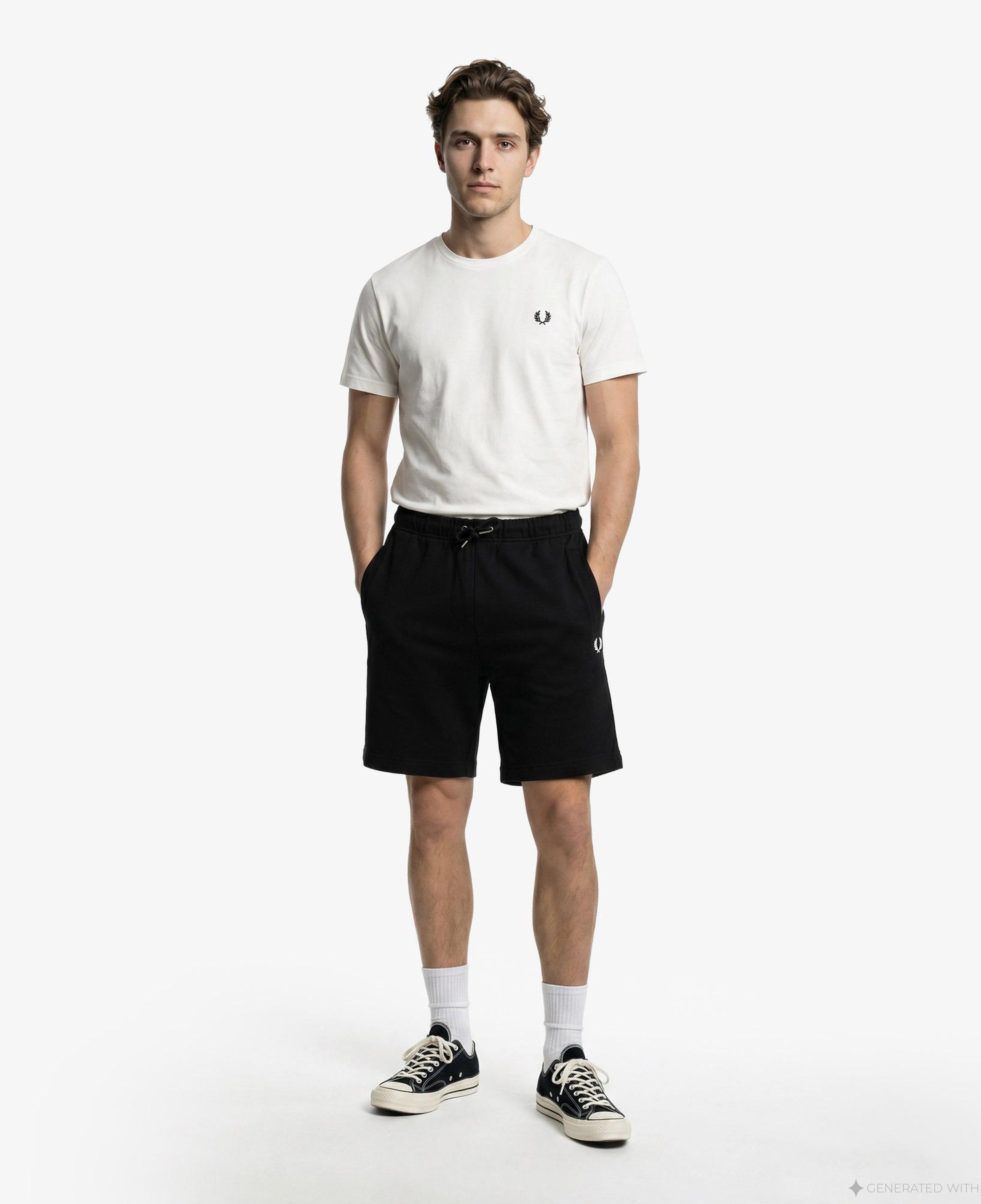 Fred Perry Tipped Sweat Erkek Siyah Şort
