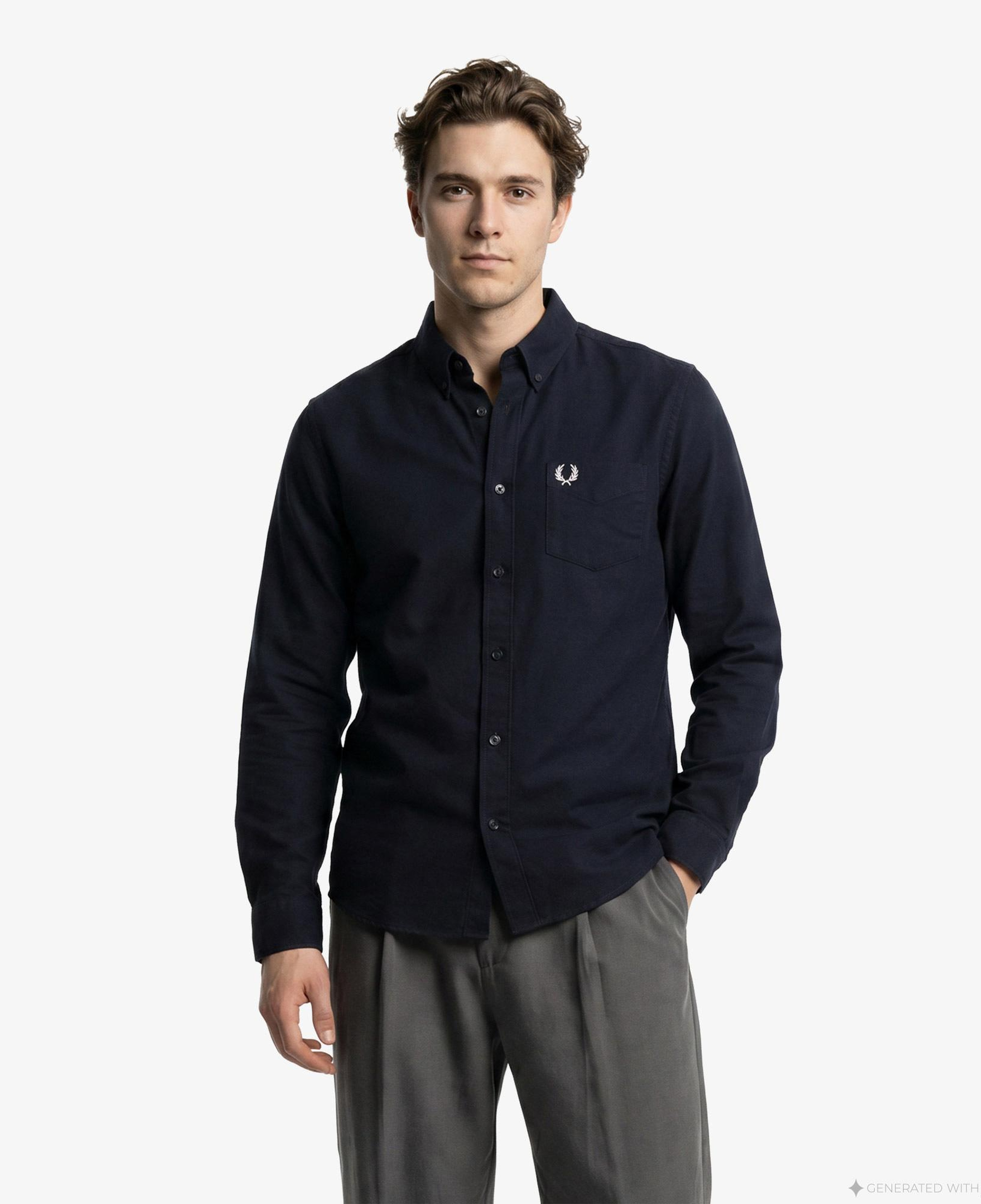 Fred Perry Oxford Erkek Lacivert Gömlek