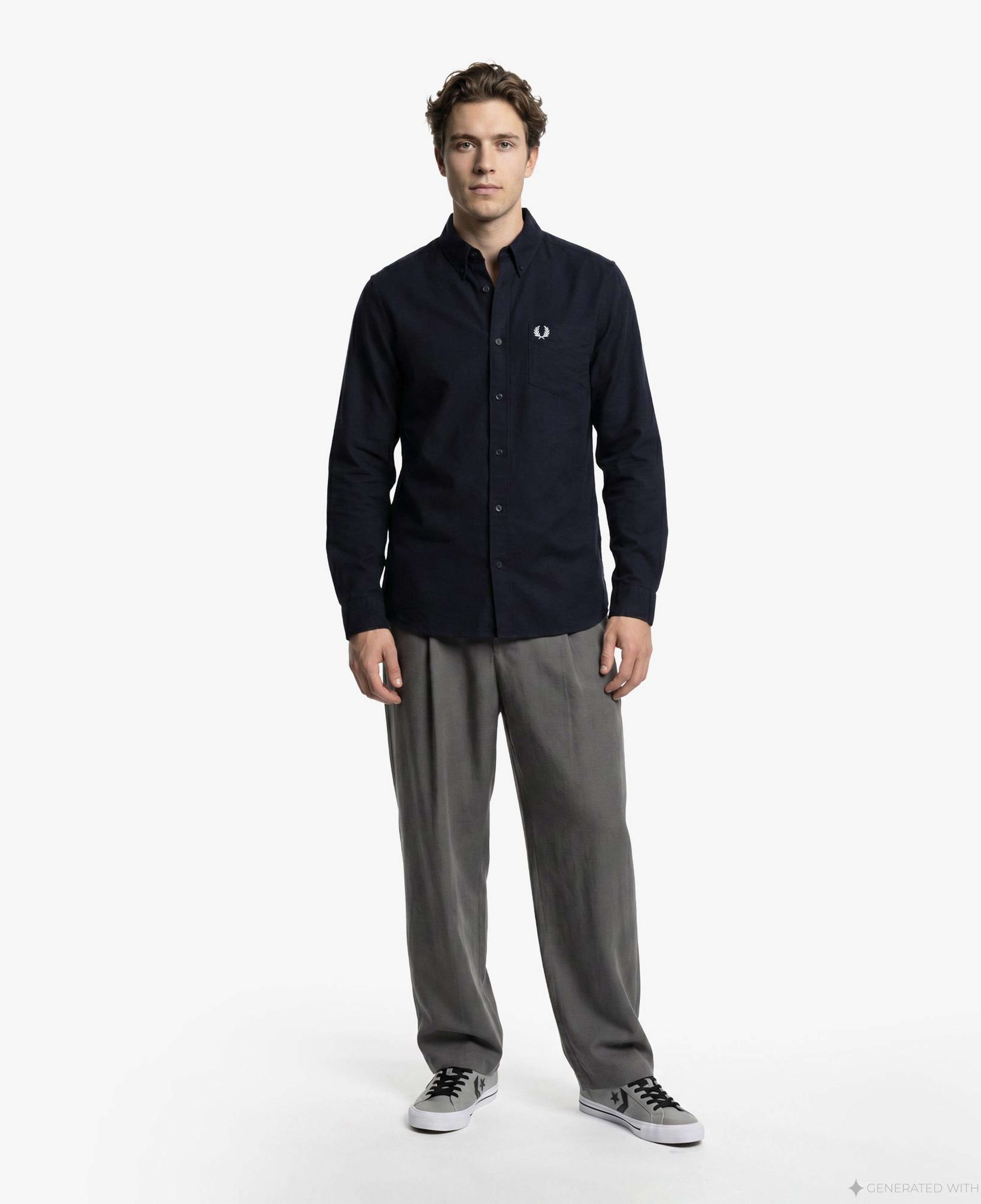 Fred Perry Oxford Erkek Lacivert Gömlek