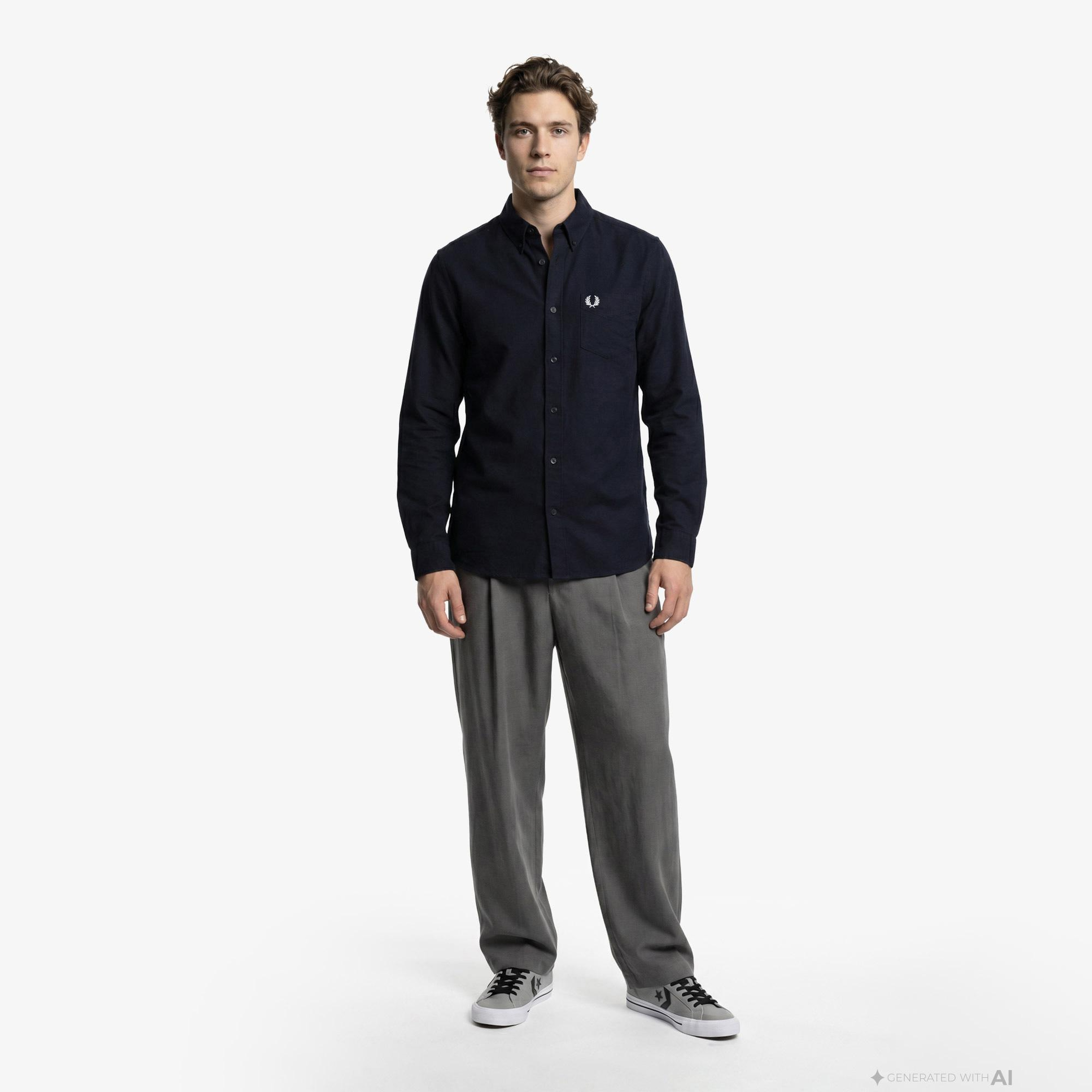 Fred Perry Oxford Erkek Lacivert Gömlek
