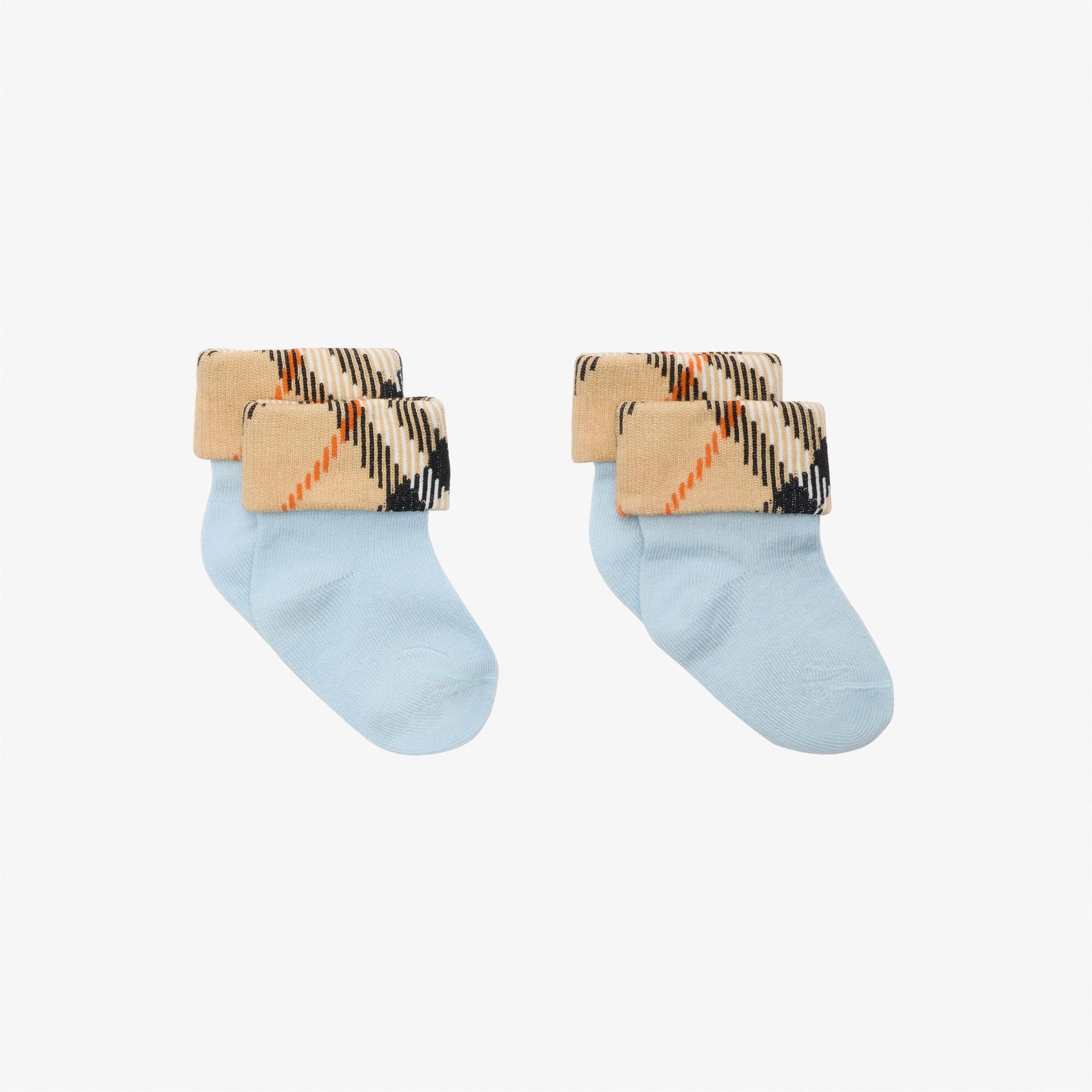 Burberry Cotton Blend Çocuk Mavi 2'li Çorap