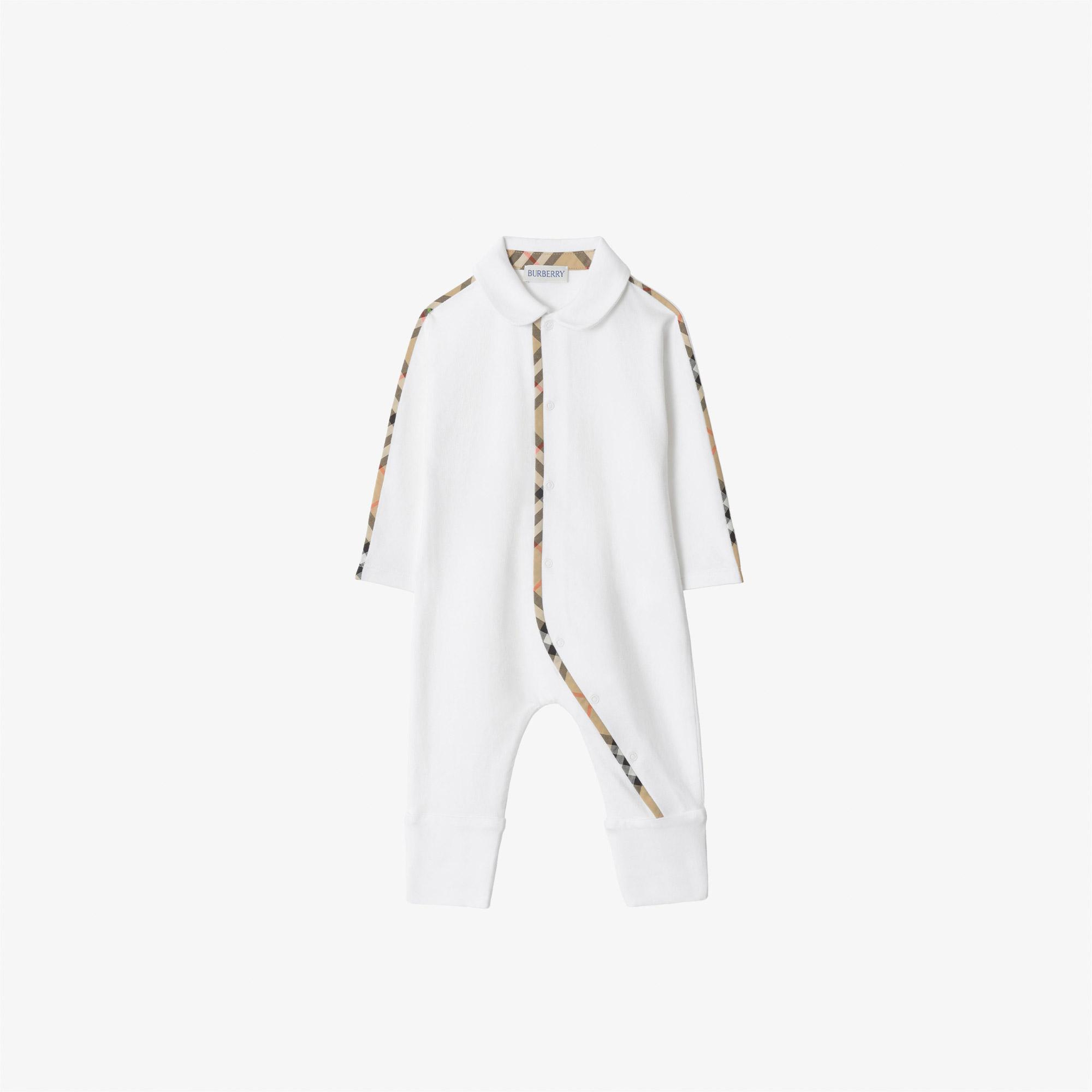 Burberry Stretch Cotton 3'lü Çocuk Beyaz Hediye Seti