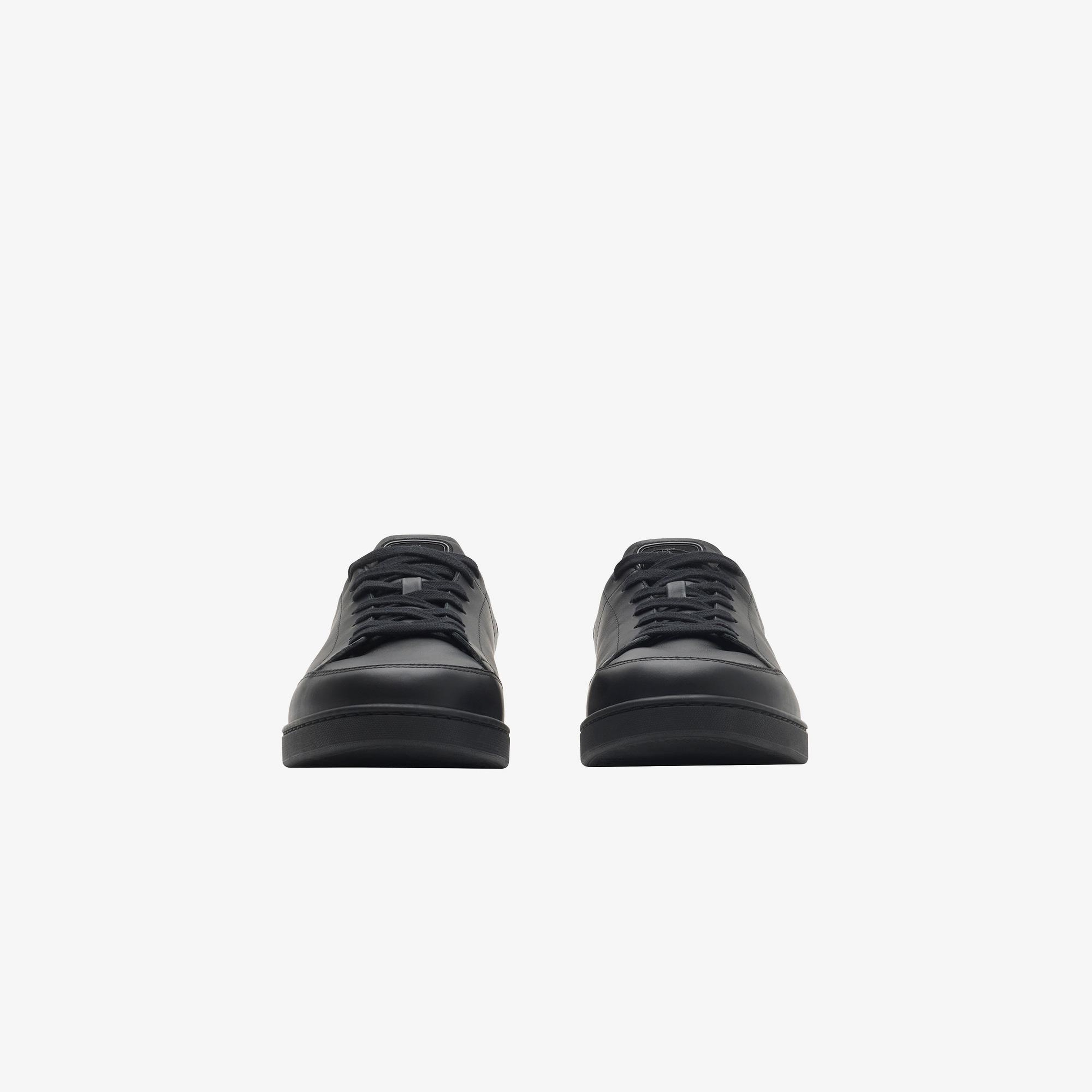 Burberry Leather Set Erkek Siyah Sneaker