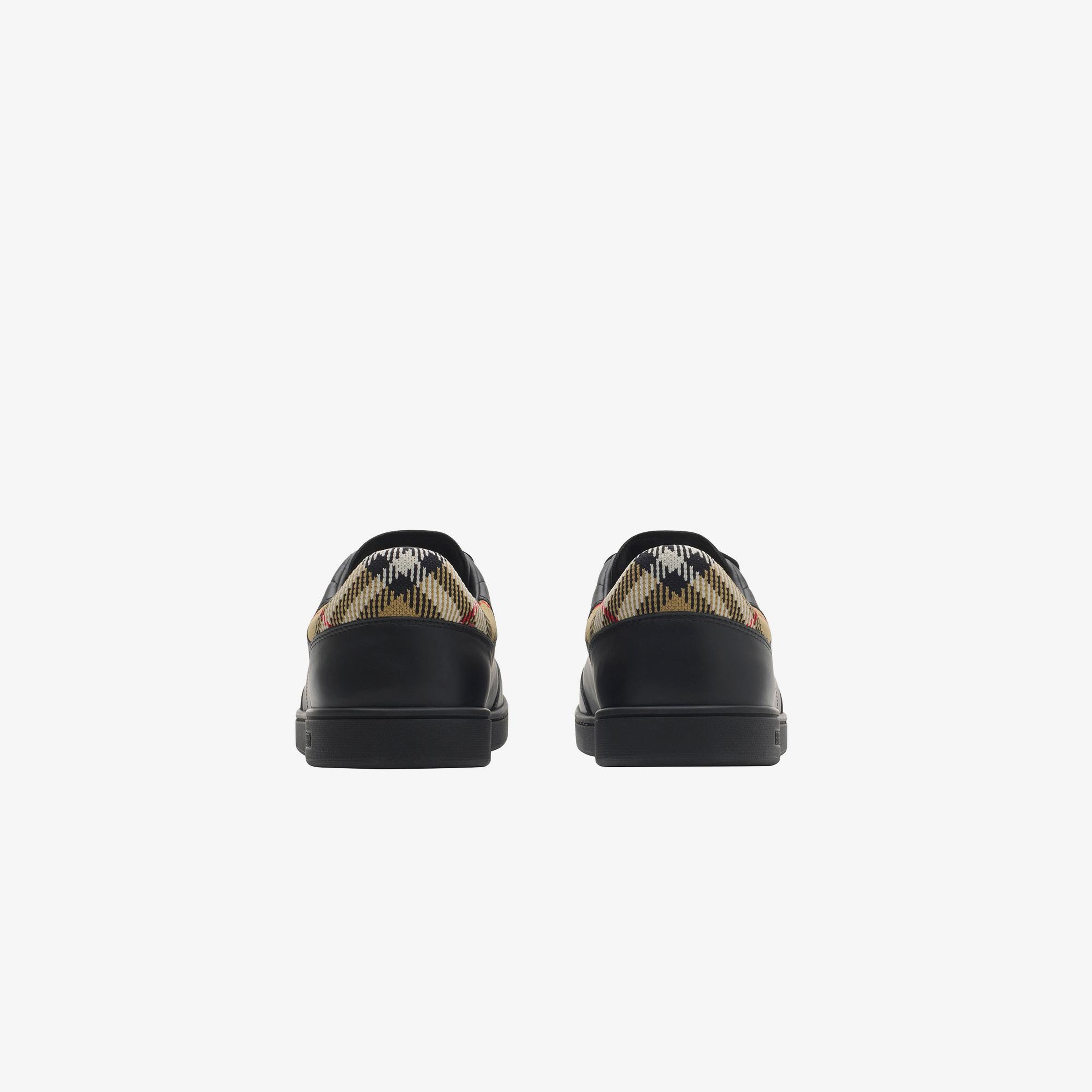 Burberry Leather Set Erkek Siyah Sneaker