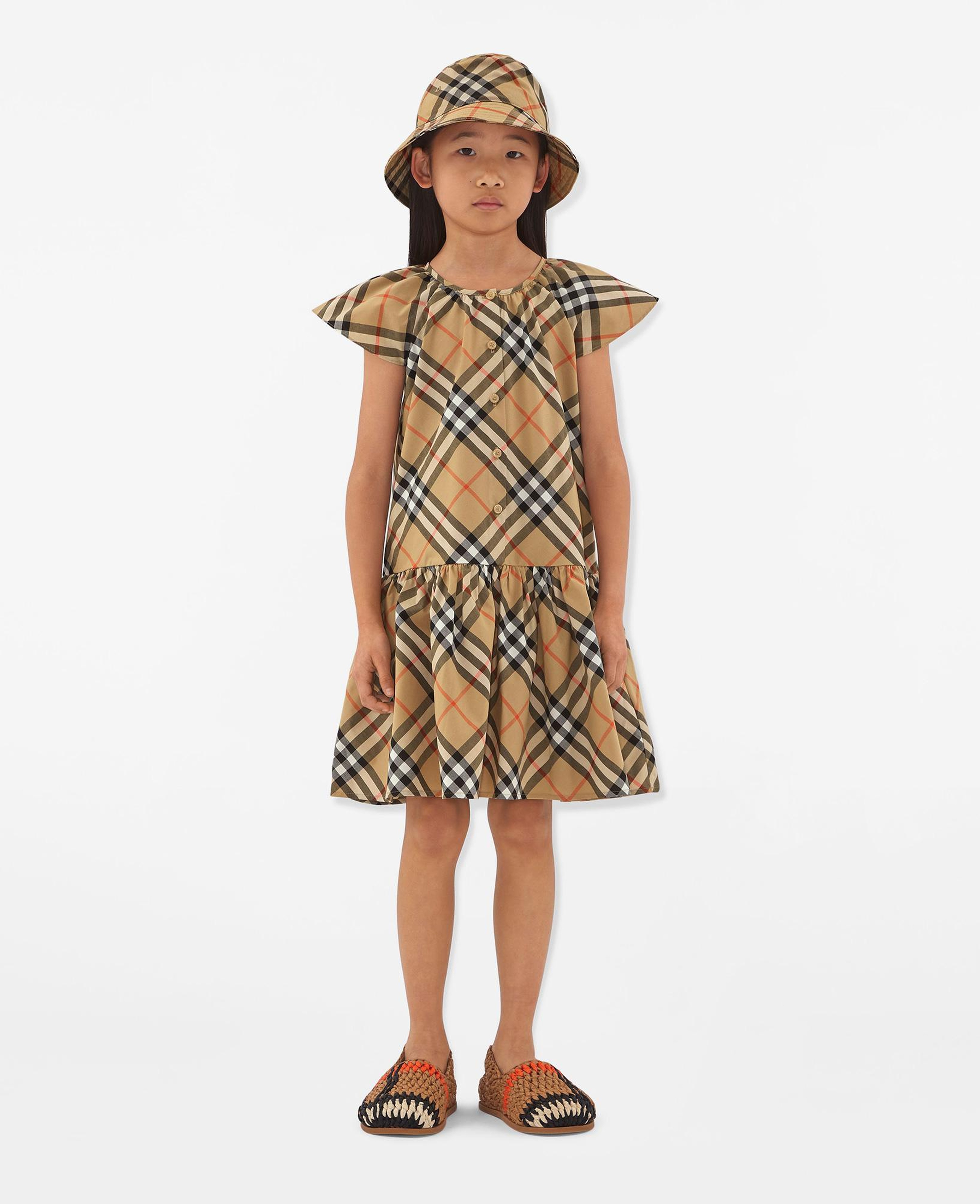 Burberry Talley B Check Çocuk Bej Elbise