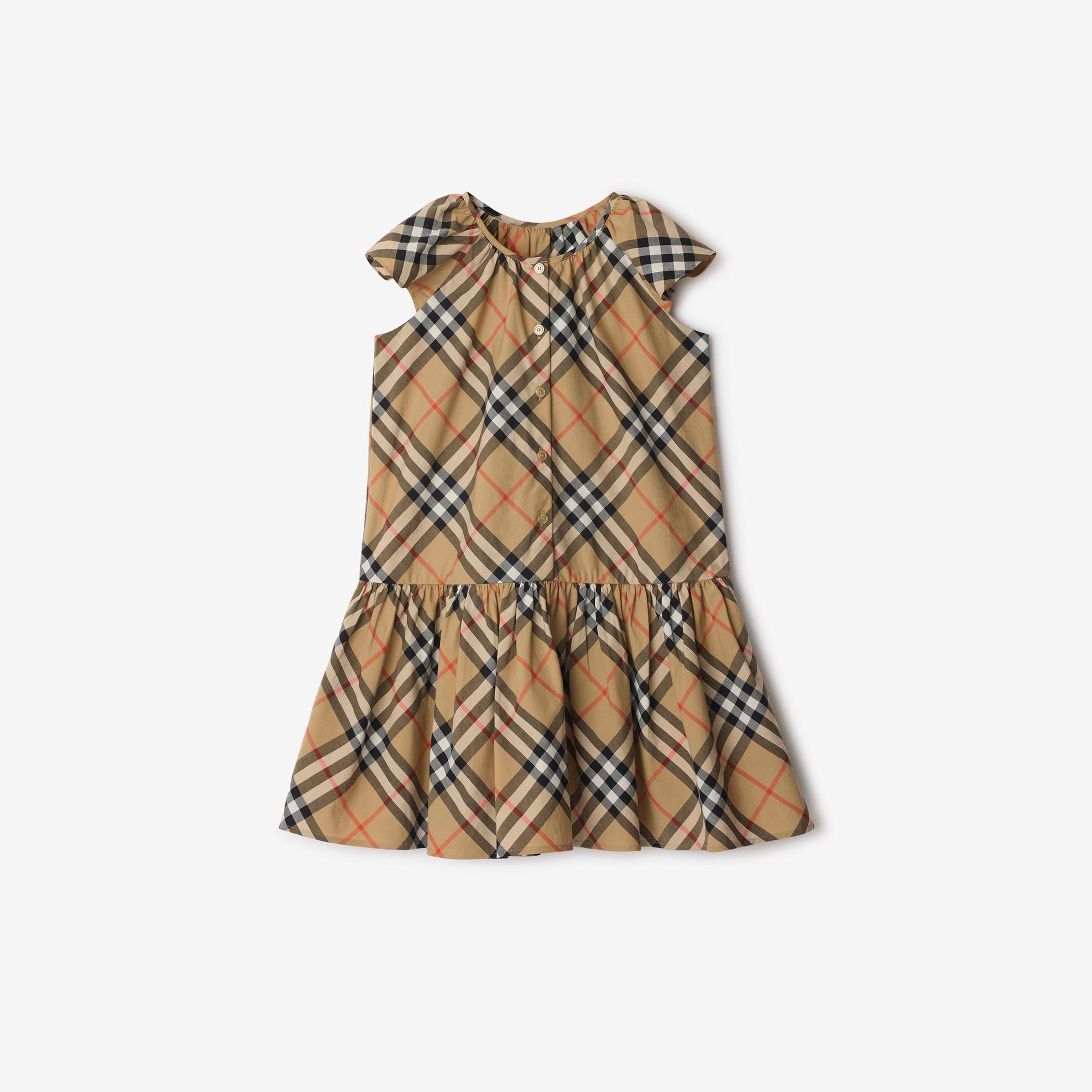 Burberry Talley B Check Çocuk Bej Elbise