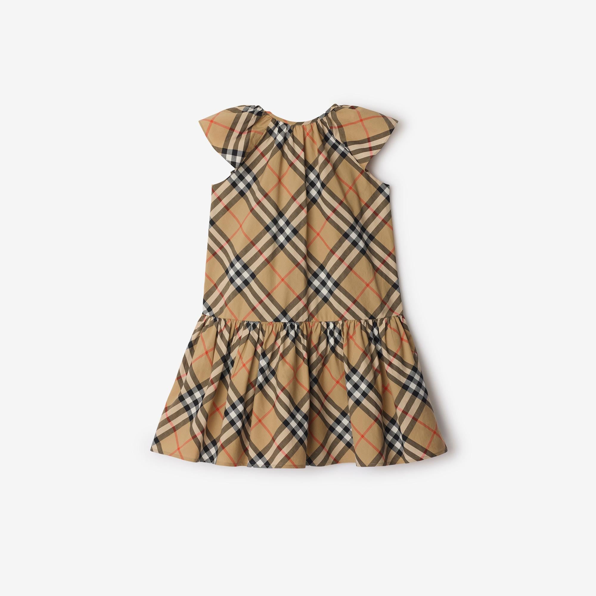 Burberry Talley B Check Çocuk Bej Elbise