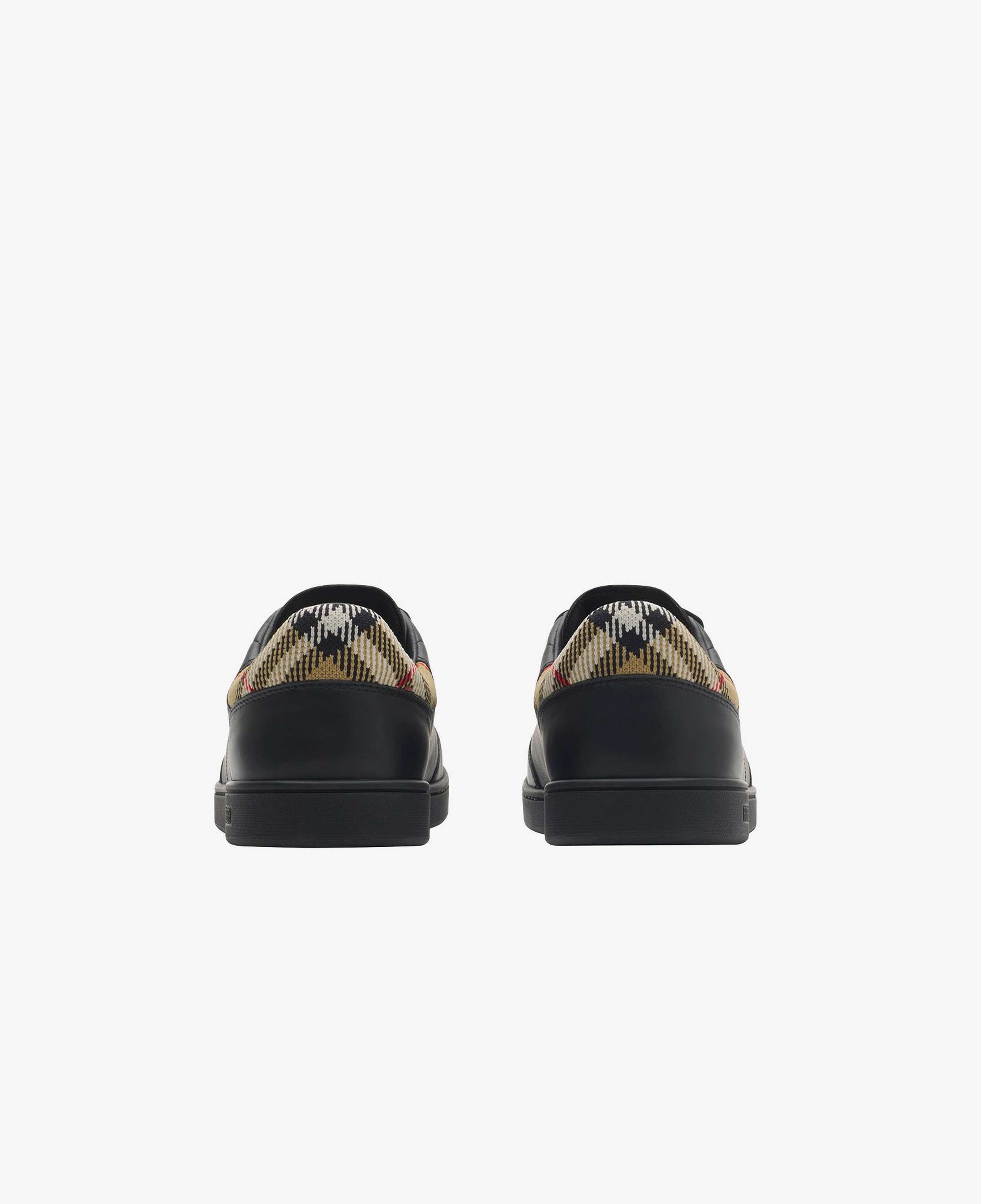 Burberry Leather Set Erkek Siyah Sneaker