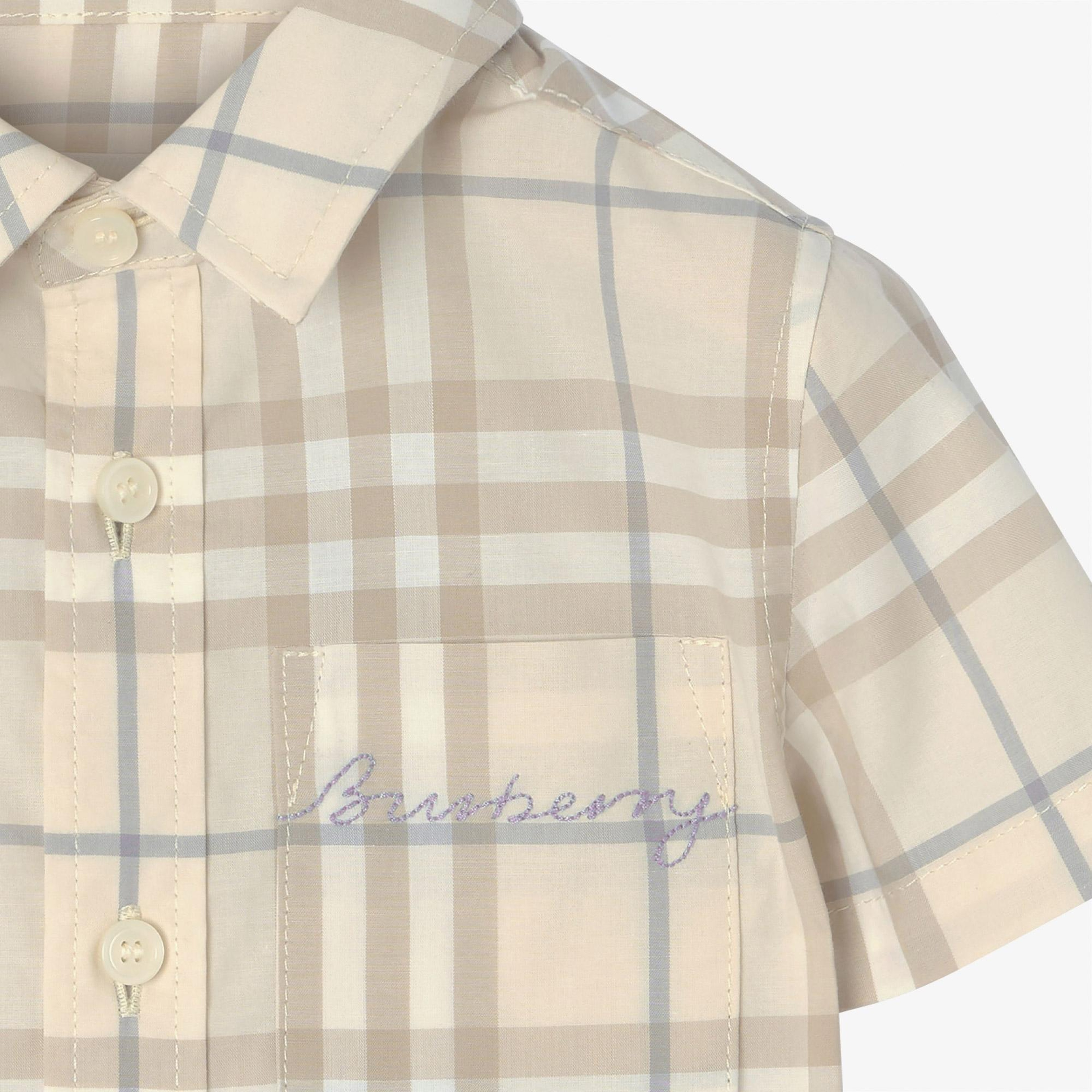Burberry Owen Check Çocuk Krem Gömlek