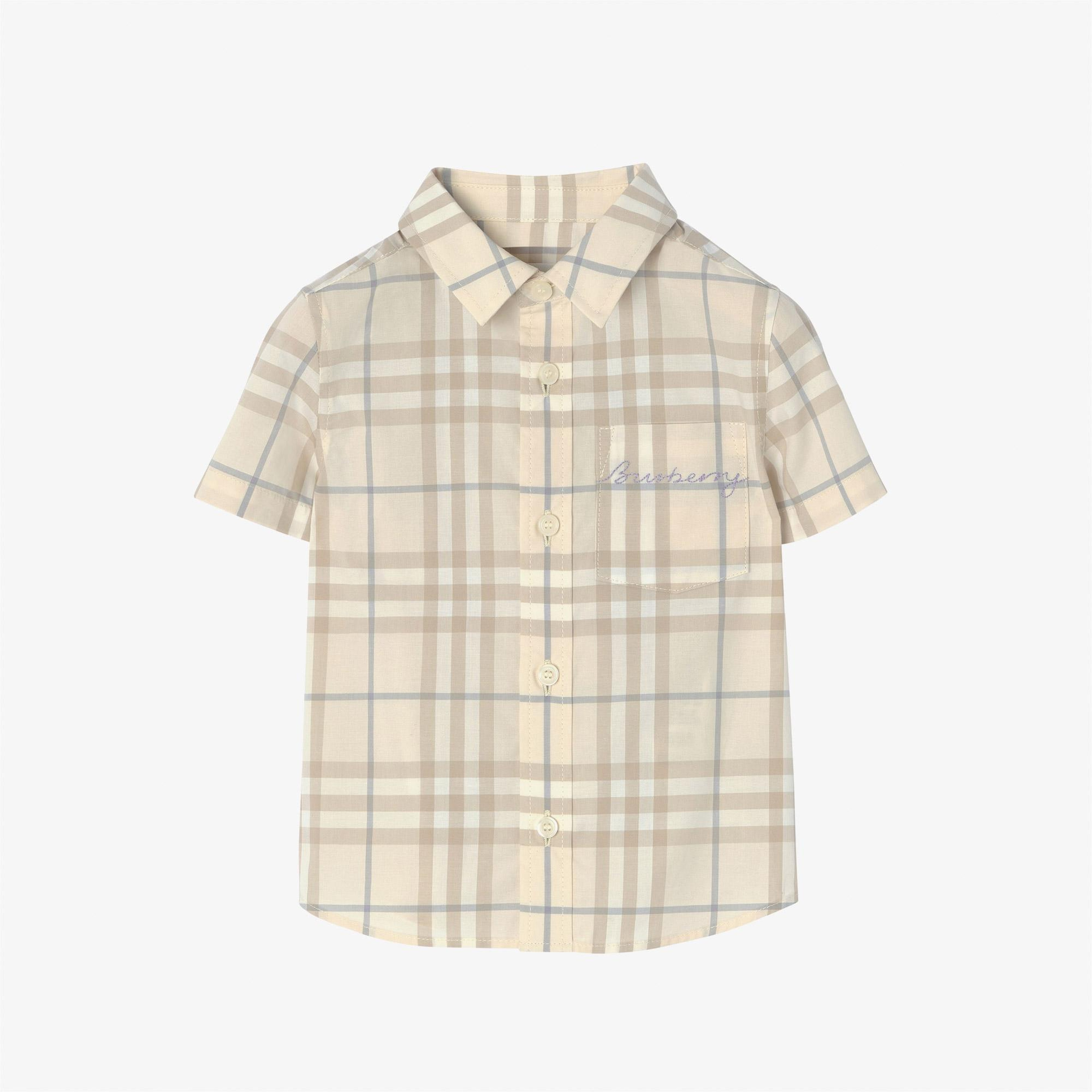 Burberry Owen Check Çocuk Krem Gömlek