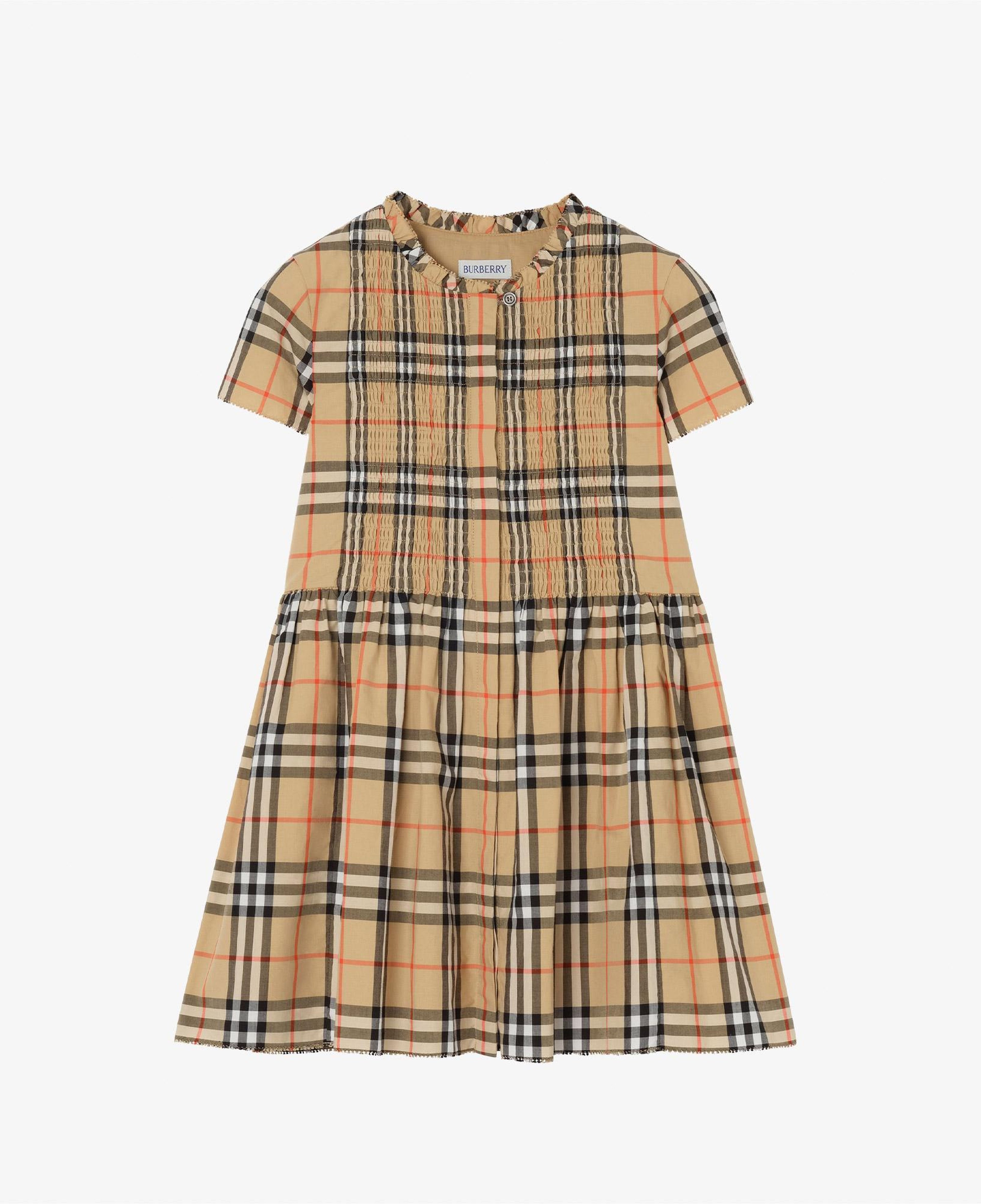 Burberry Rose Check Çocuk Bej Elbise