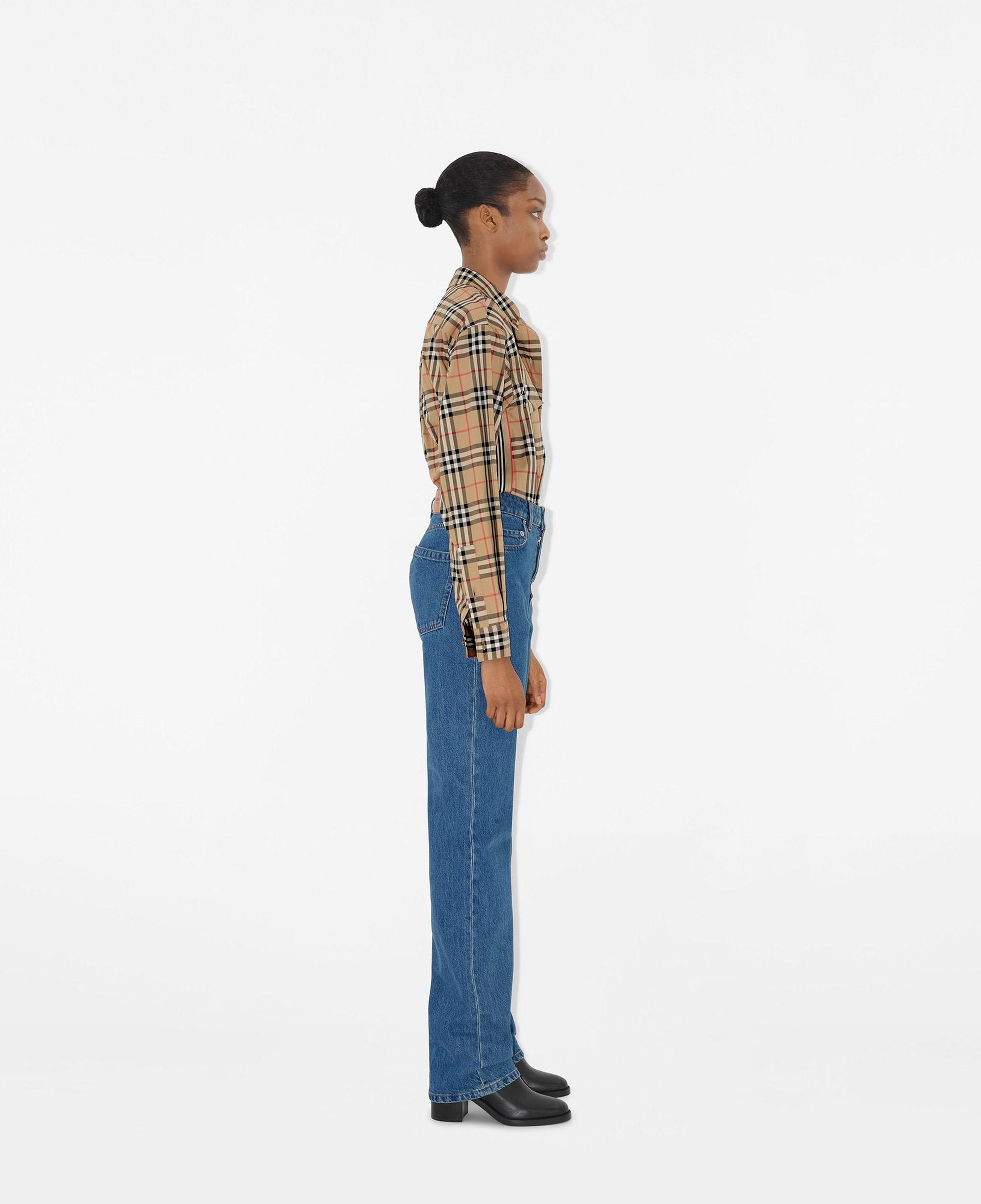 Burberry Relaxed Fit Check Cotton Kadın Bej Gömlek