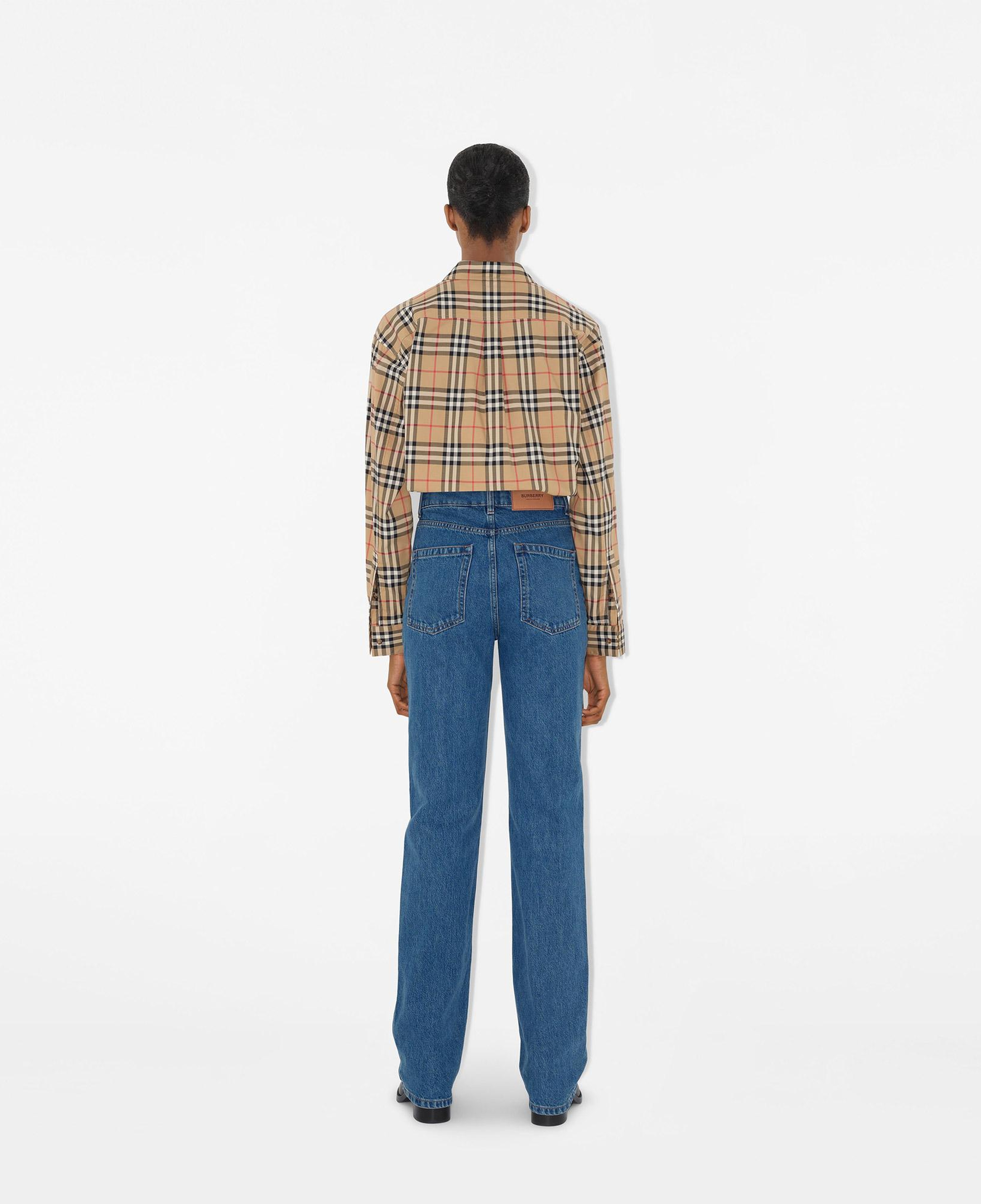 Burberry Relaxed Fit Check Cotton Kadın Bej Gömlek