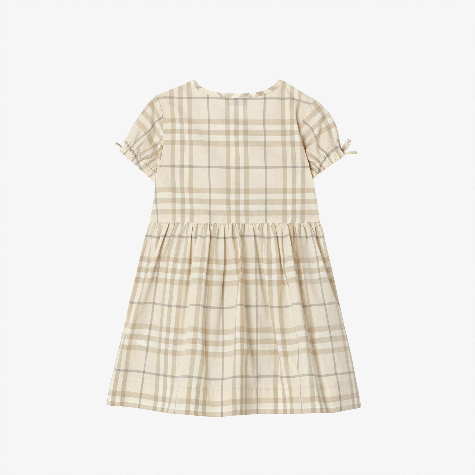 Burberry Check Josie Çocuk Krem Elbise