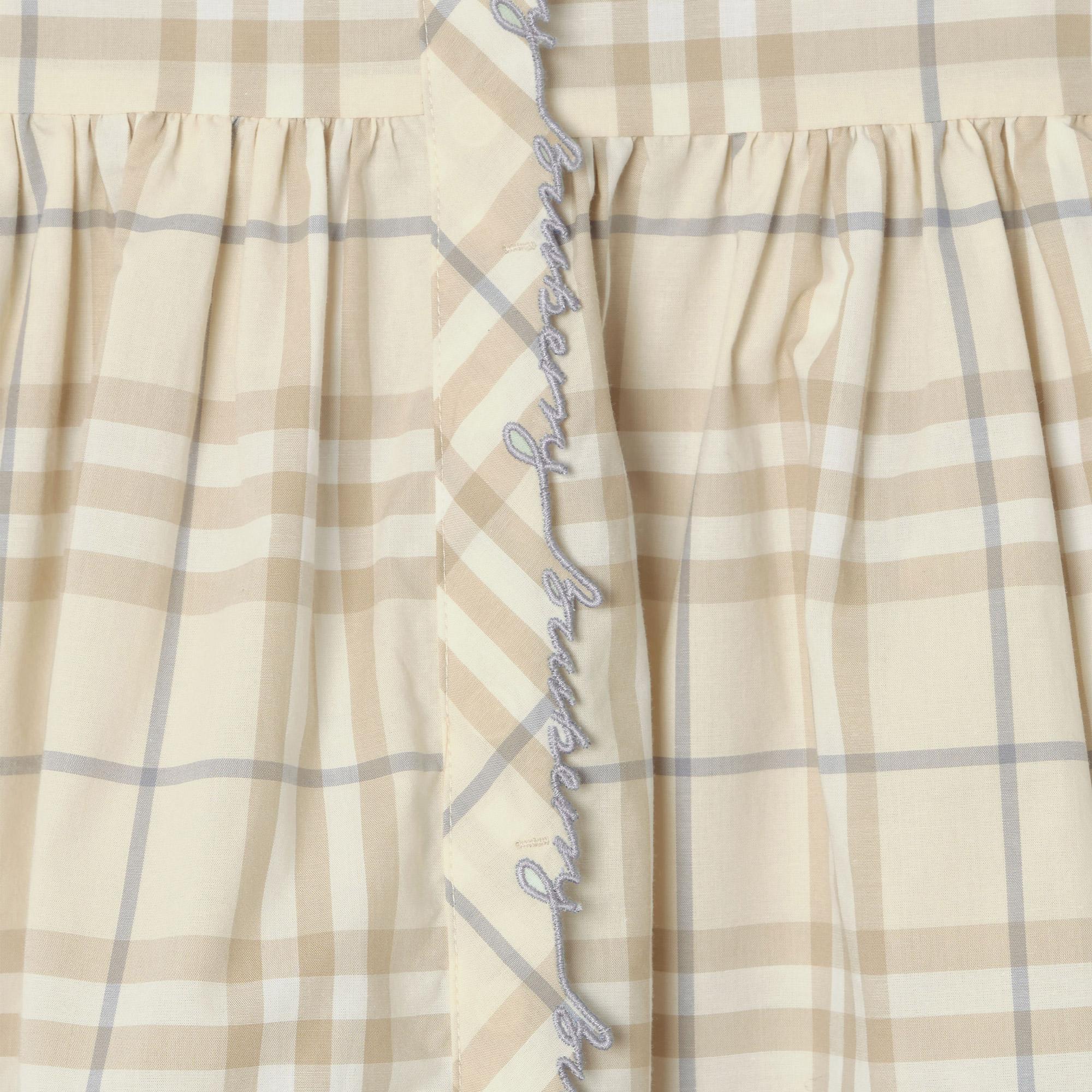 Burberry Check Josie Çocuk Krem Elbise