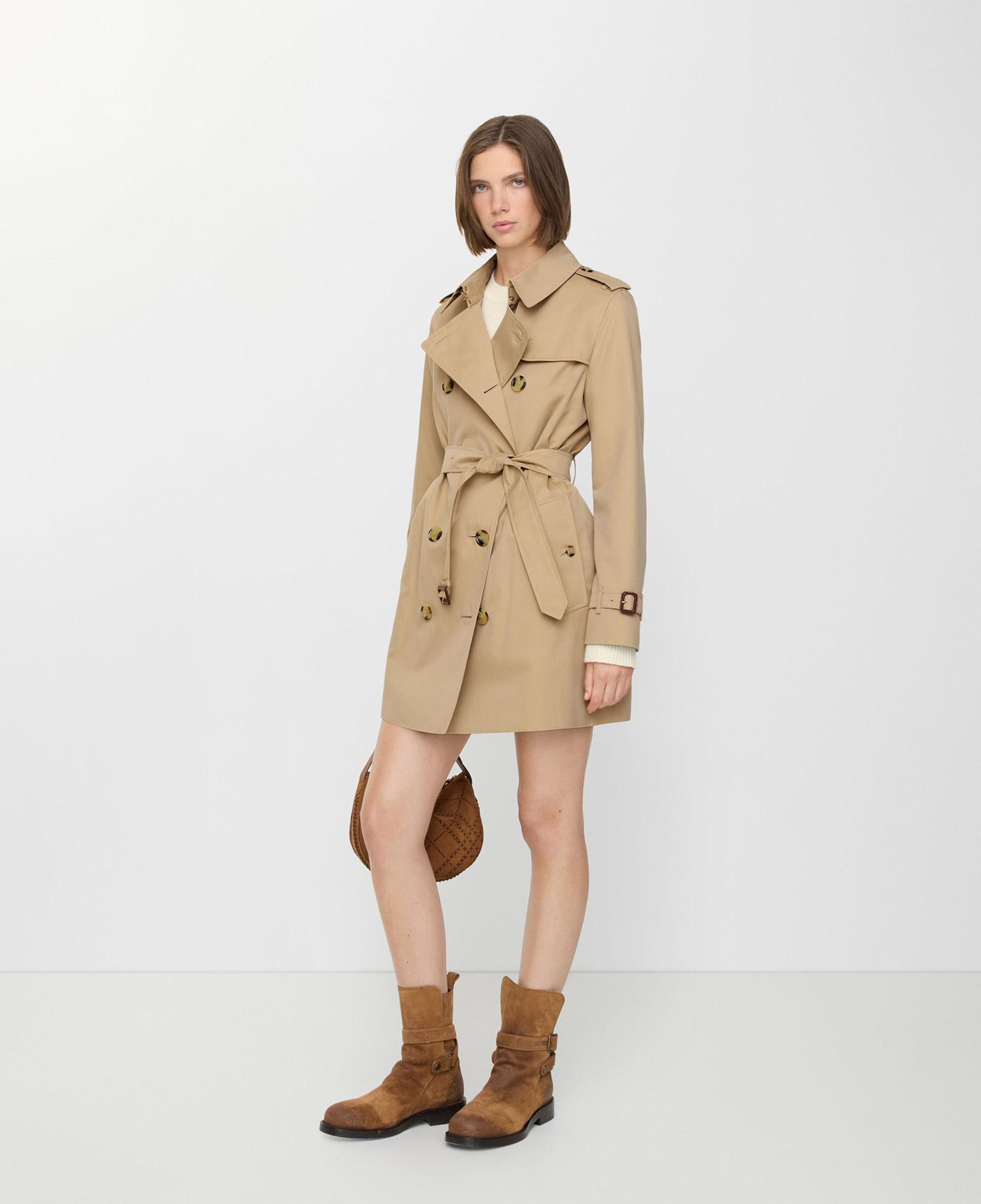 Burberry Short Kensington Heritage Kadın Bej Trençkot
