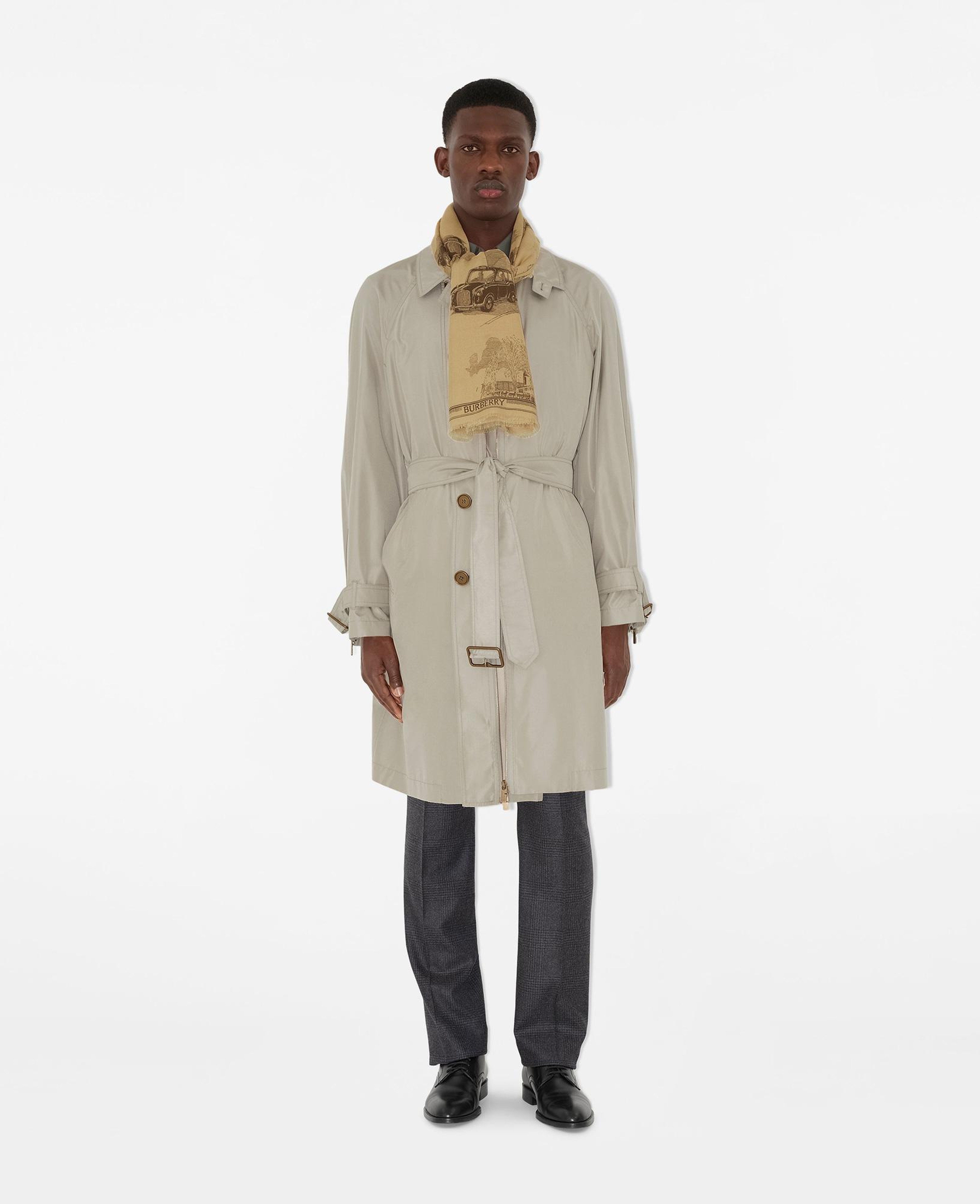 Burberry 195X135 London Landmarks Wool Silk Kadın Bej Atkı