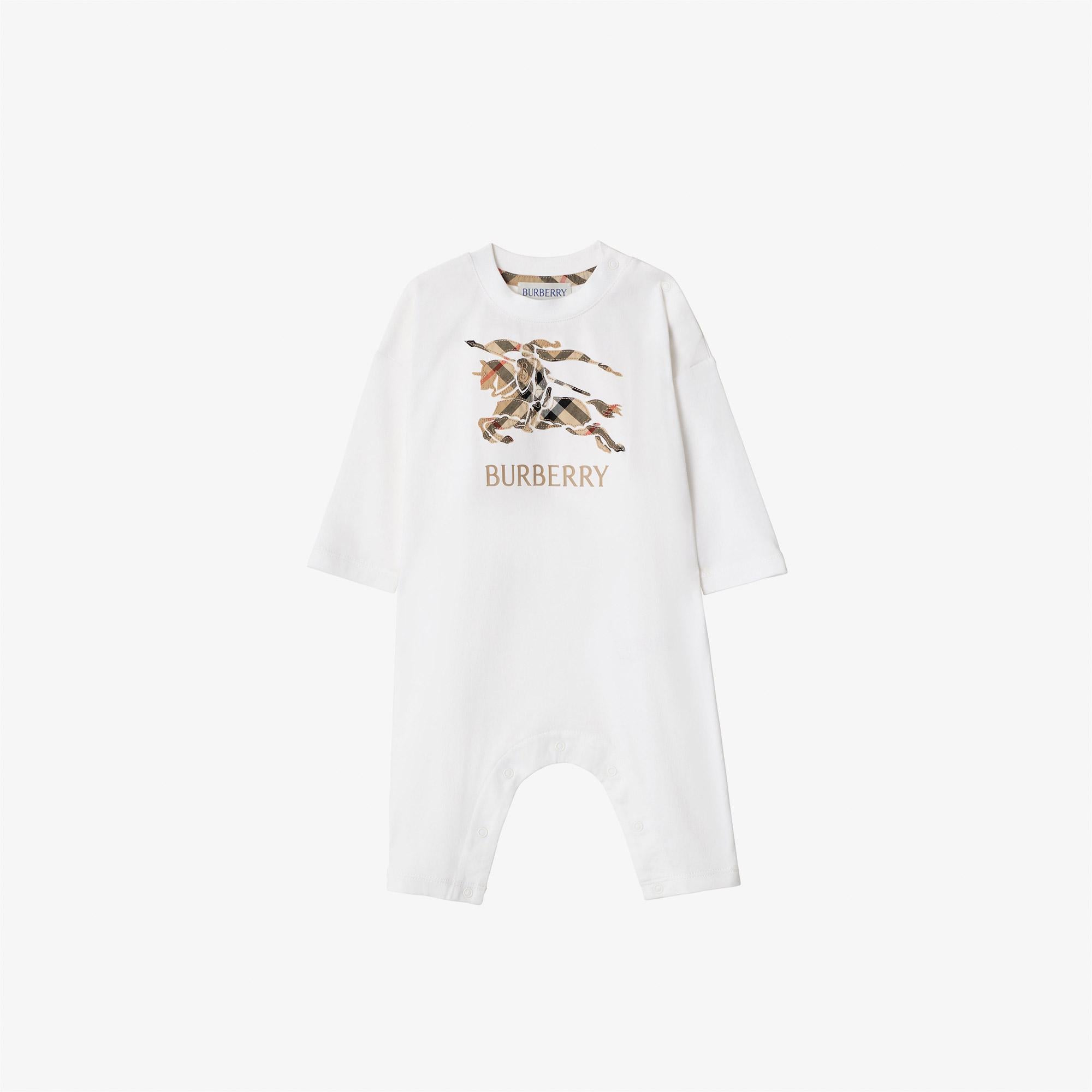Burberry EKD Check Cotton Çocuk Beyaz Hediye Seti