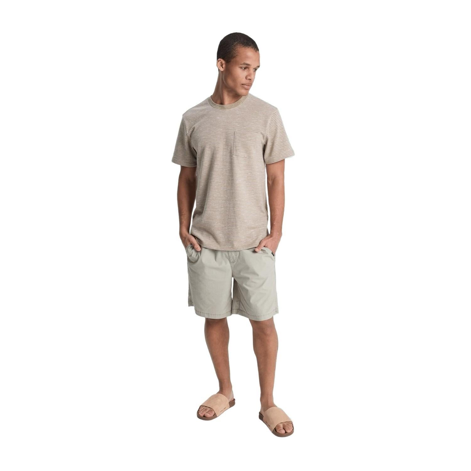 Quiksilver Lopaz Striped Erkek Bej Tişört