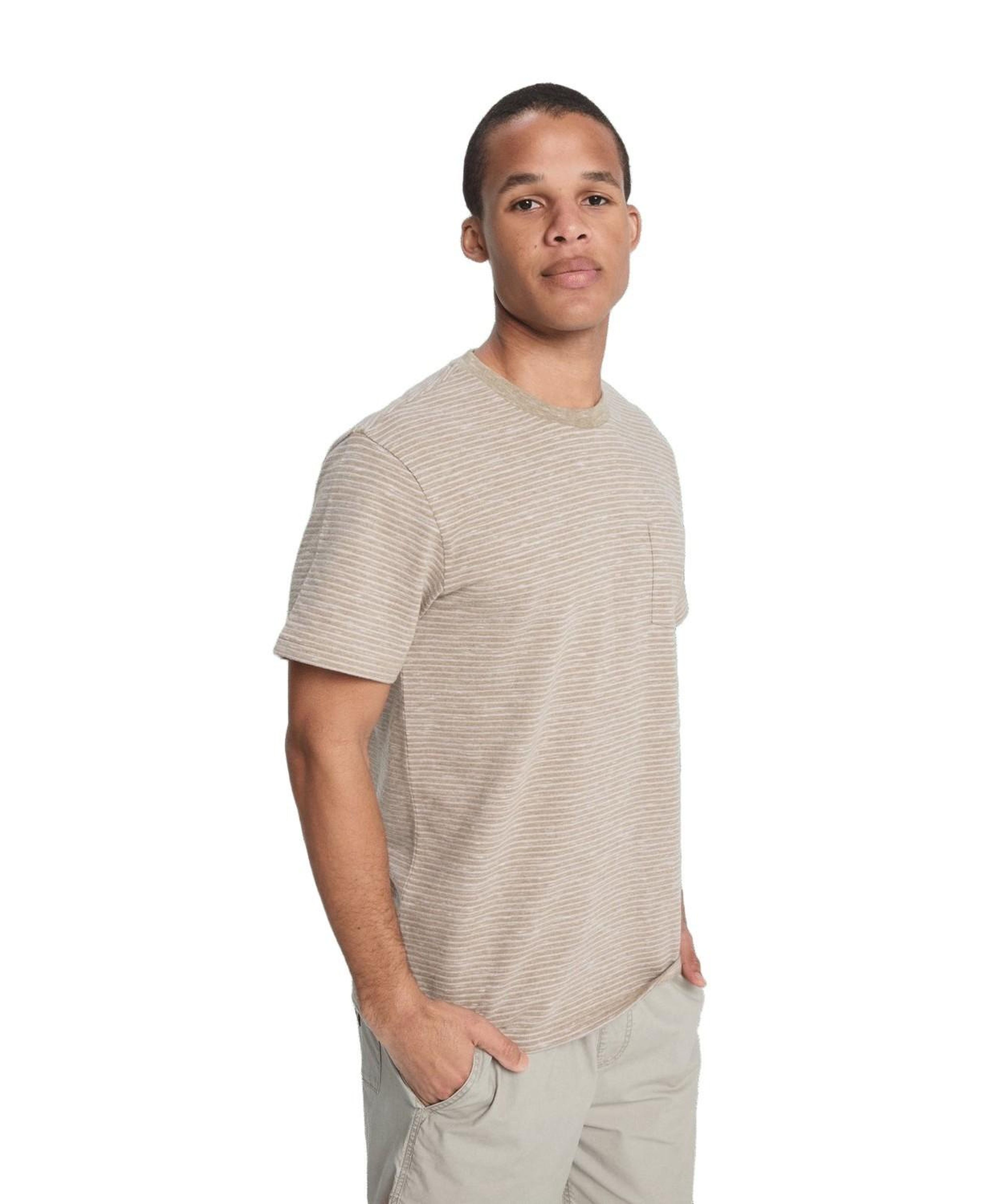 Quiksilver Lopaz Striped Erkek Bej Tişört