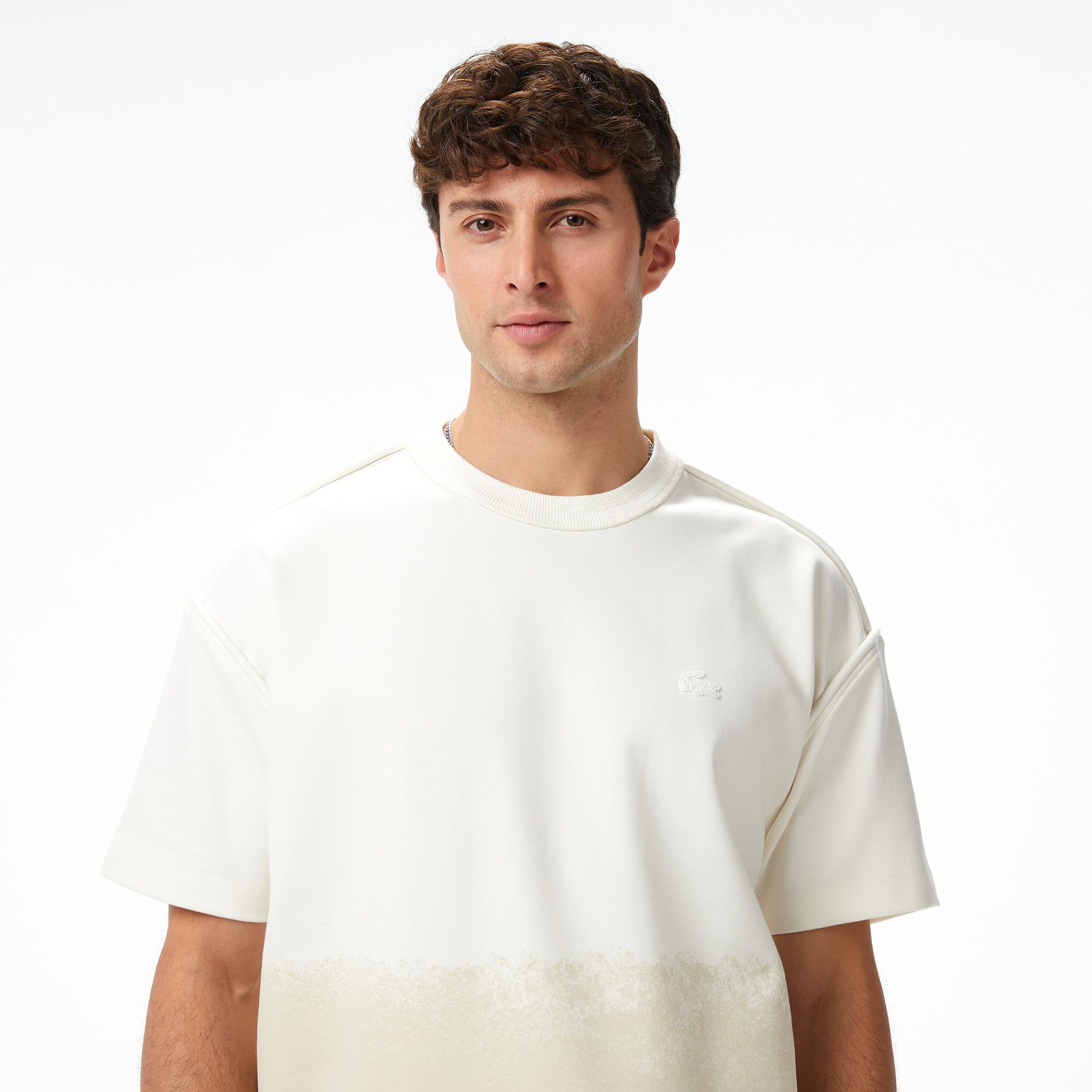 Lacoste x House of SuperStep Renk Bloklu Erkek Beyaz T-Shirt
