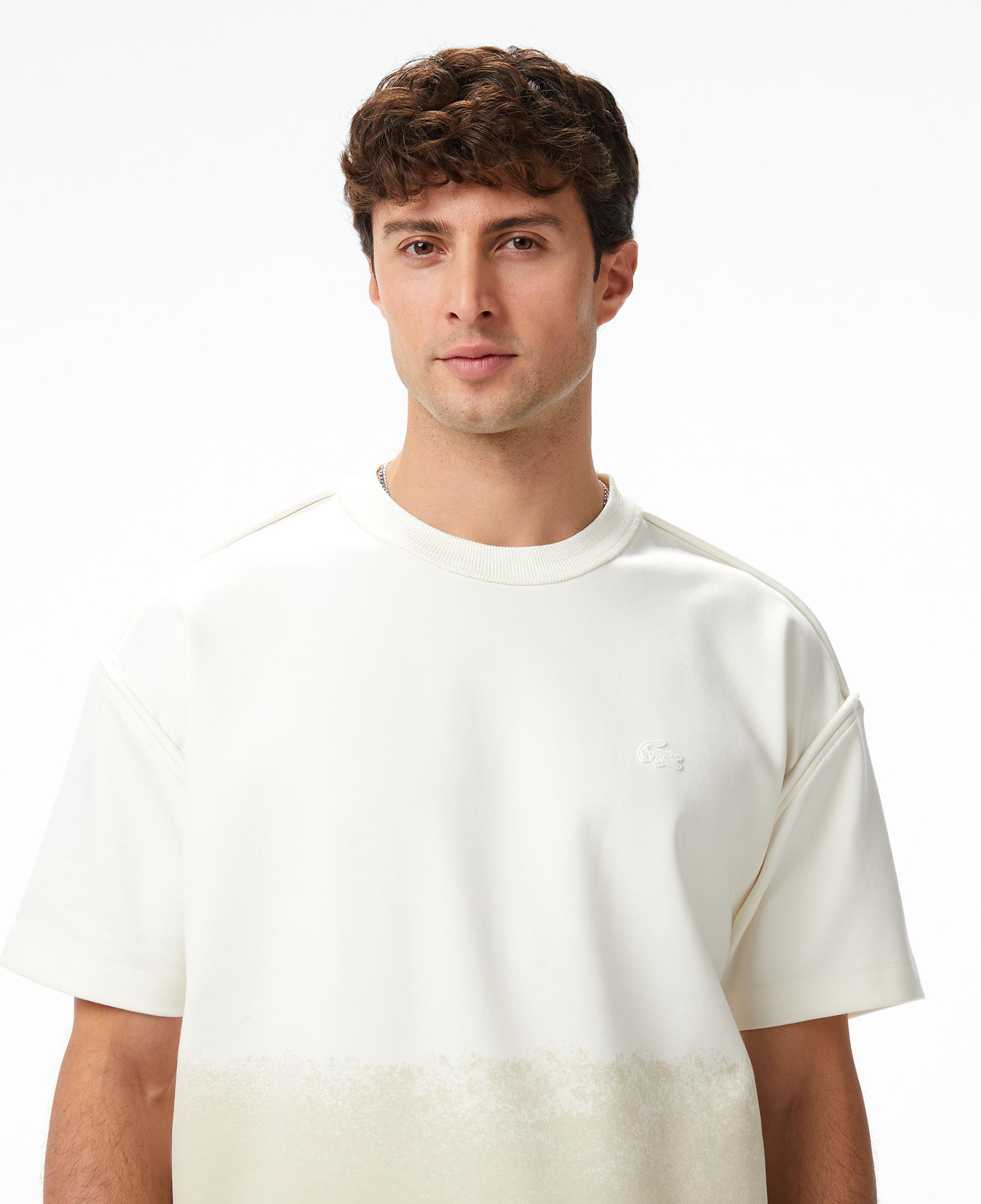 Lacoste x House of SuperStep Renk Bloklu Erkek Beyaz T-Shirt