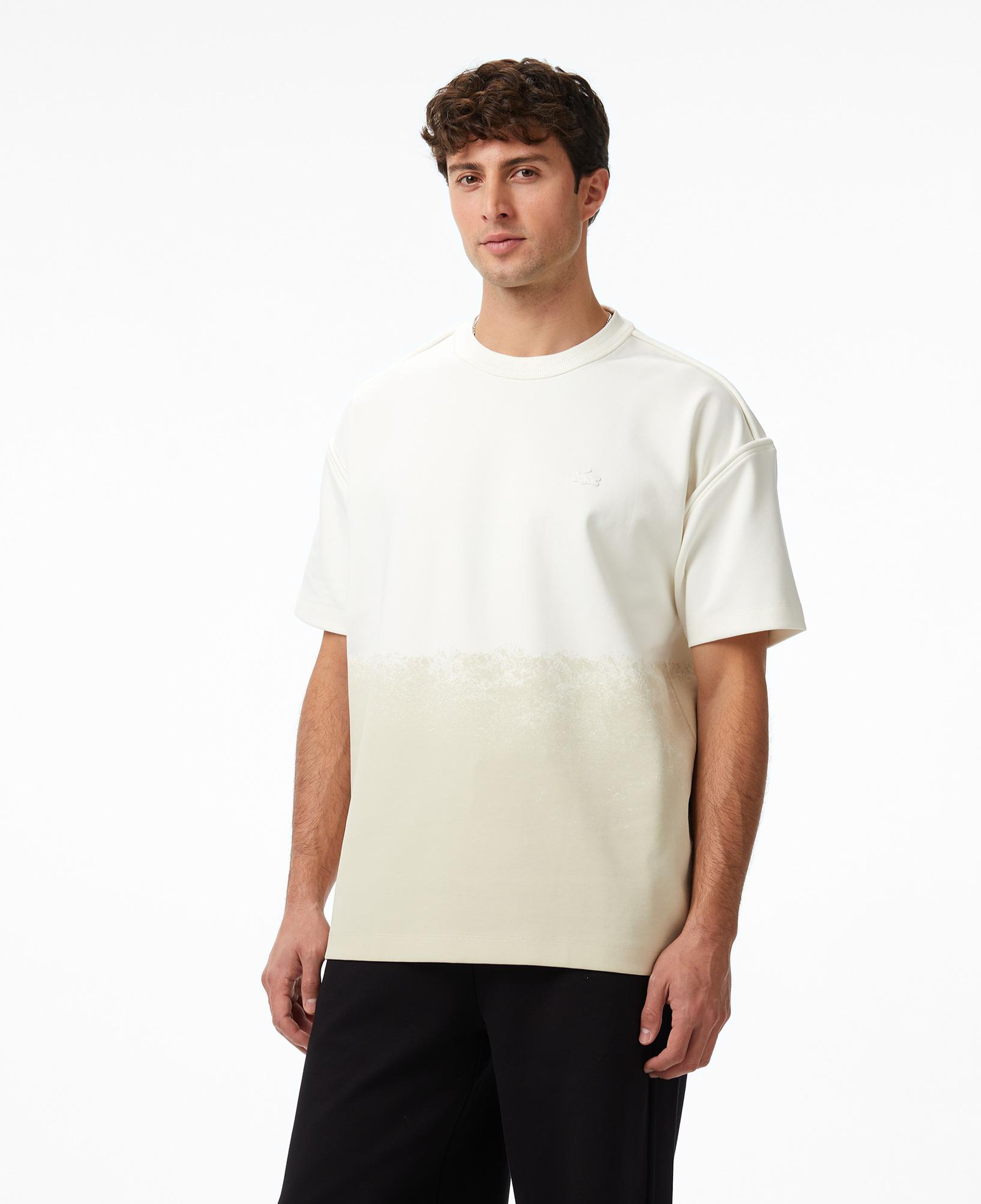Lacoste x House of SuperStep Renk Bloklu Erkek Beyaz T-Shirt