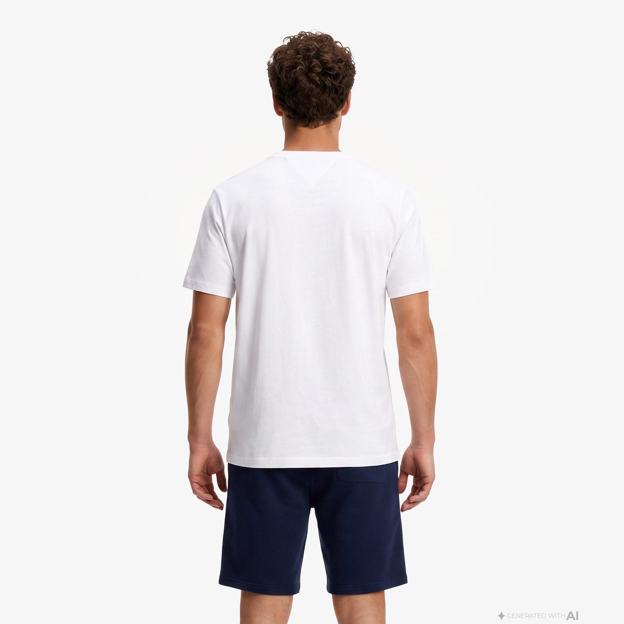 Tommy Hilfiger Brand Love New Erkek Beyaz T-Shirt