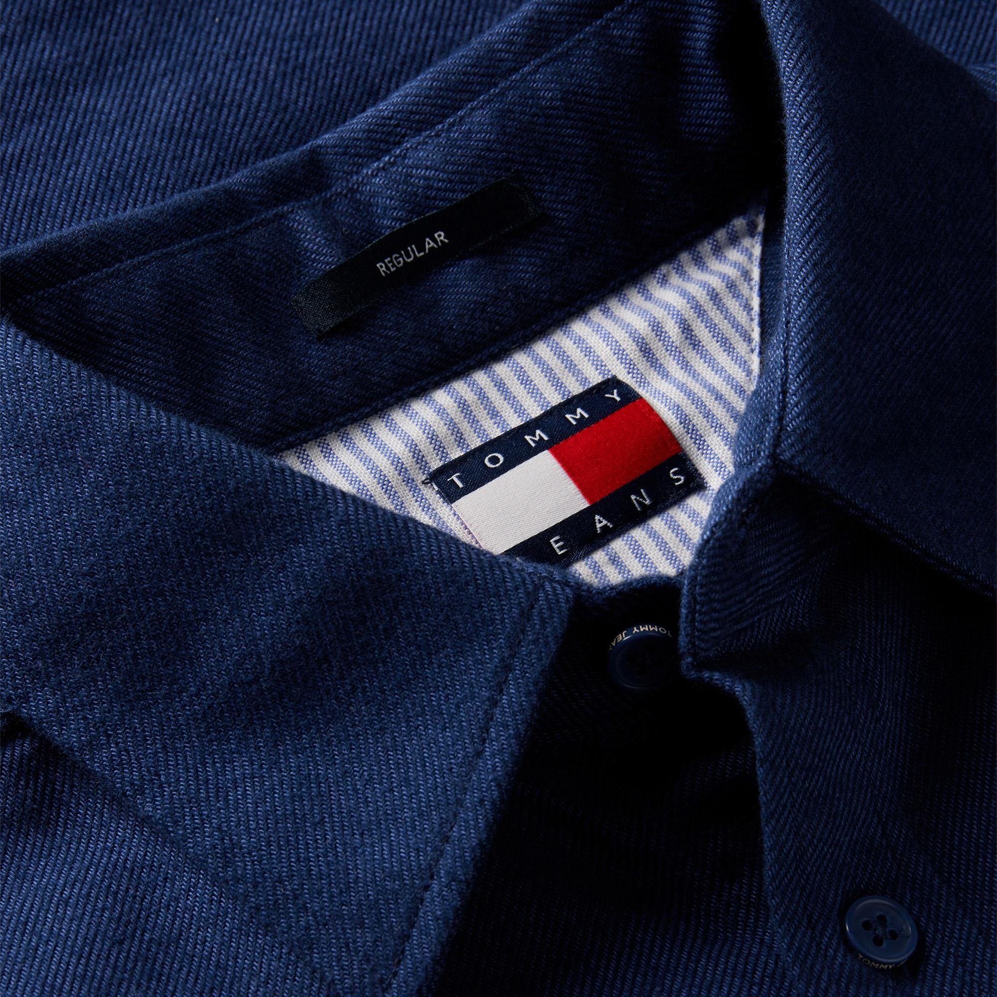 Tommy Hilfiger Flannel Erkek Mavi Gömlek