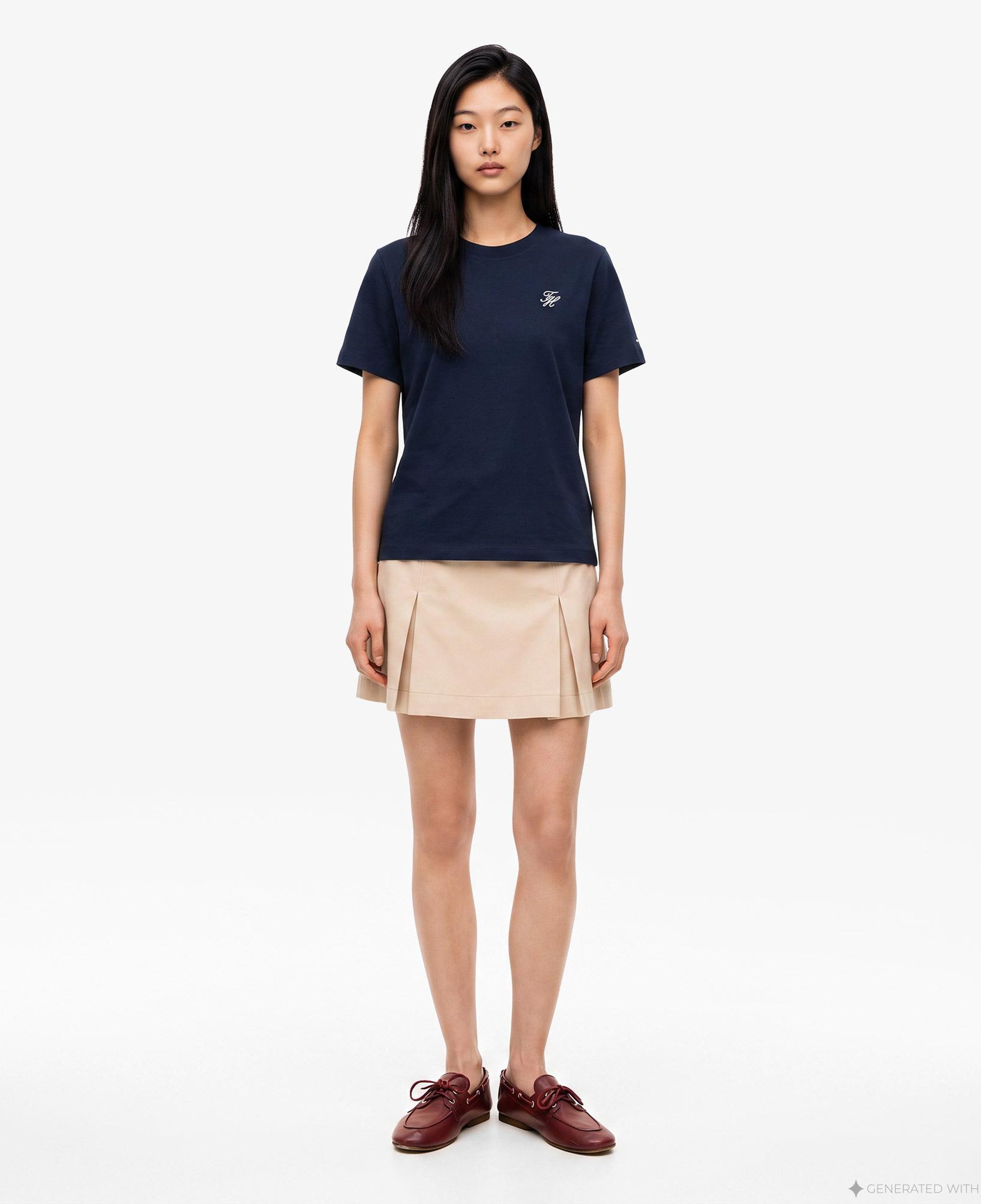 Tommy Hilfiger Script Kadın Lacivert T-Shirt
