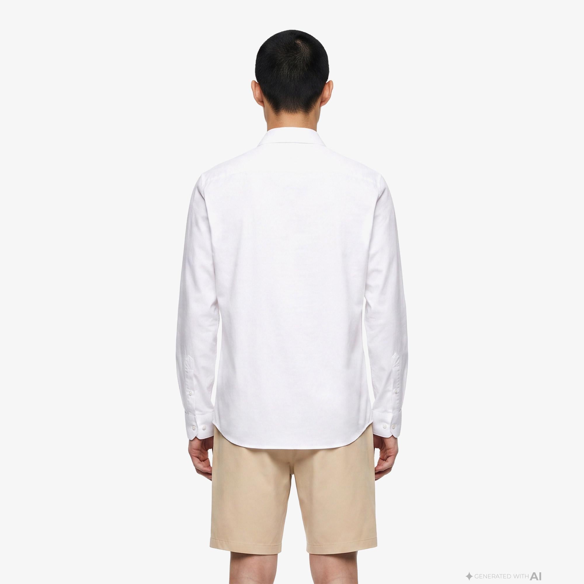 Tommy Hilfiger Oxford Solid Erkek Beyaz Gömlek