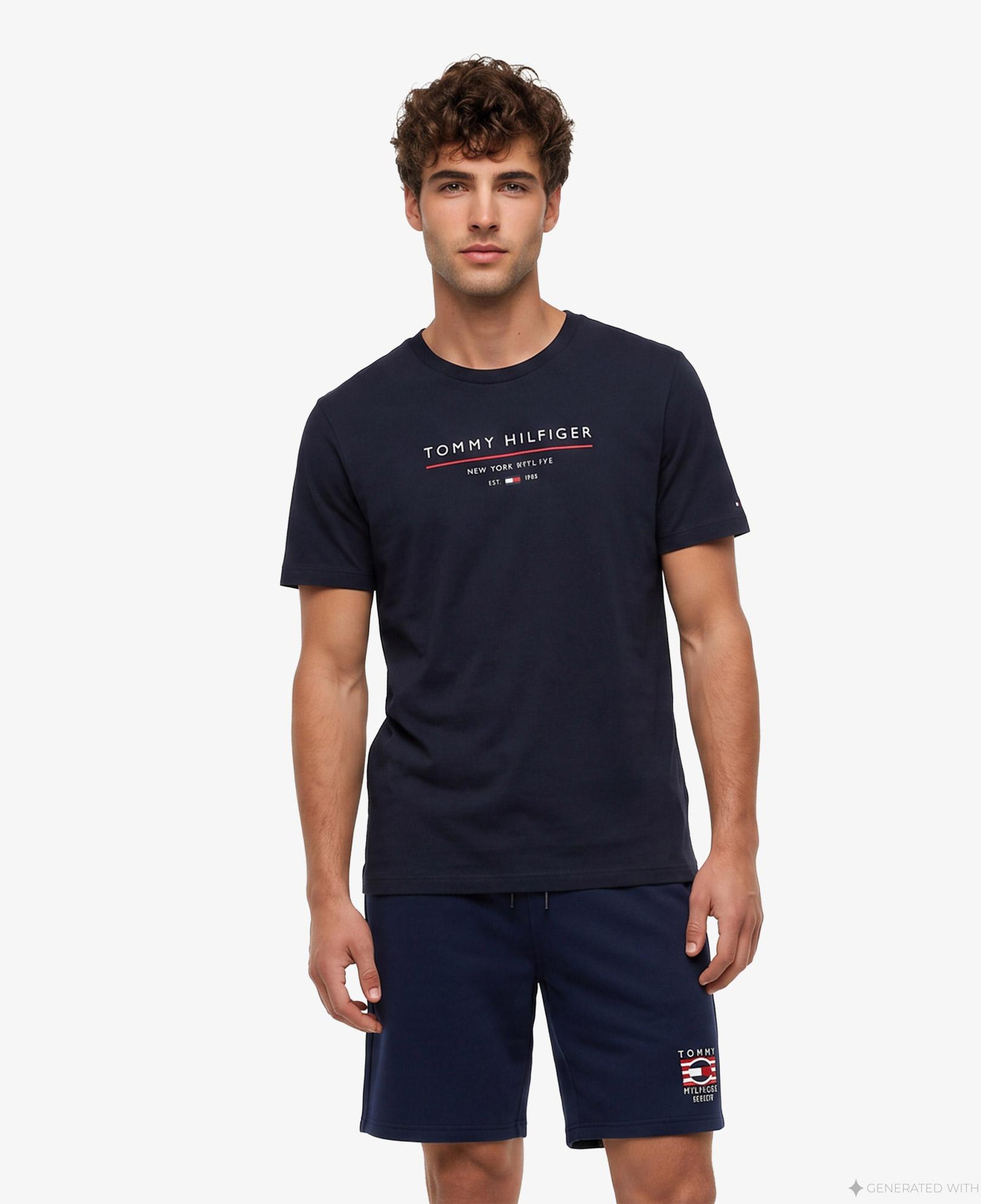 Tommy Hilfiger Brand Love New Erkek Lacivert T-Shirt