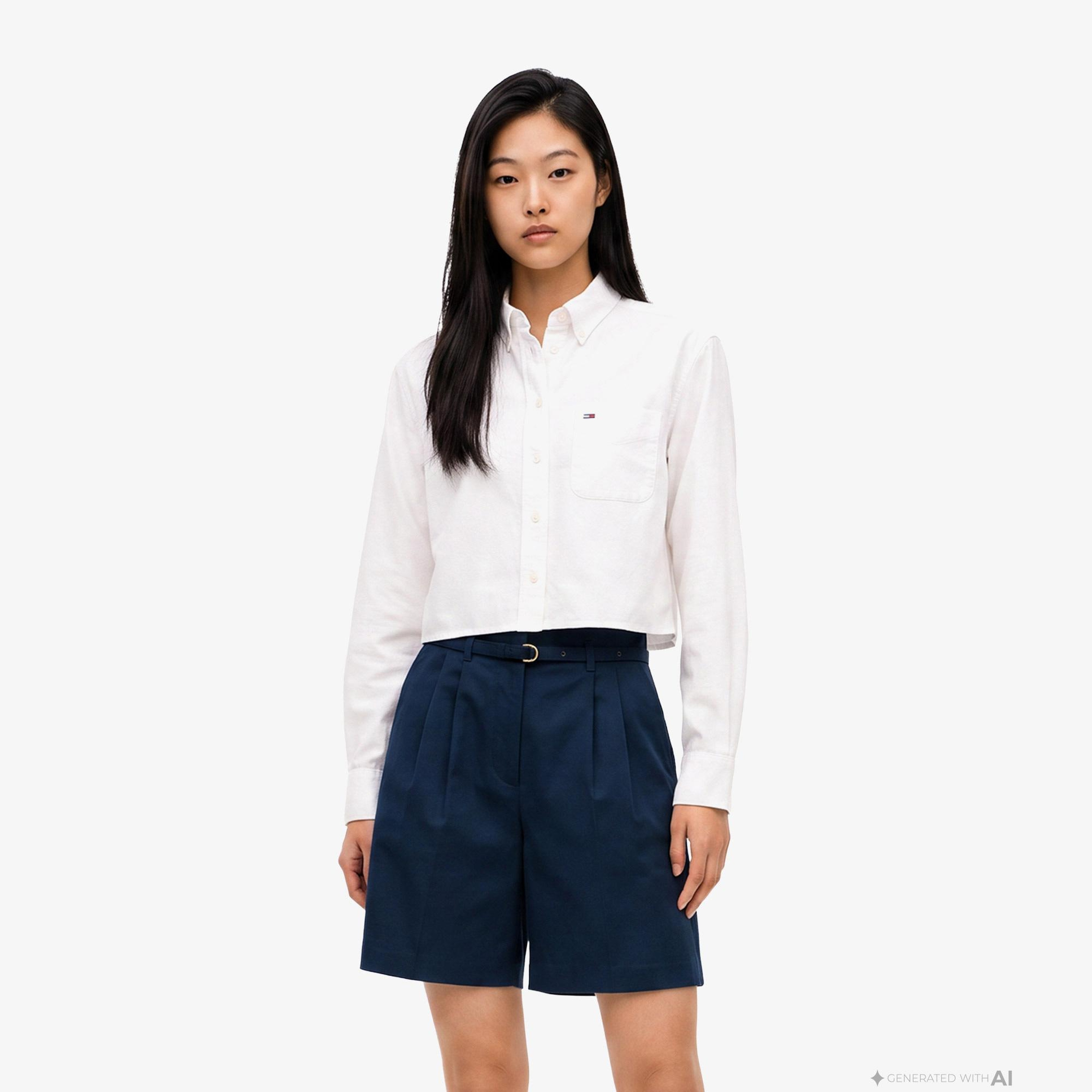Tommy Hilfiger Kadın Beyaz Gömlek