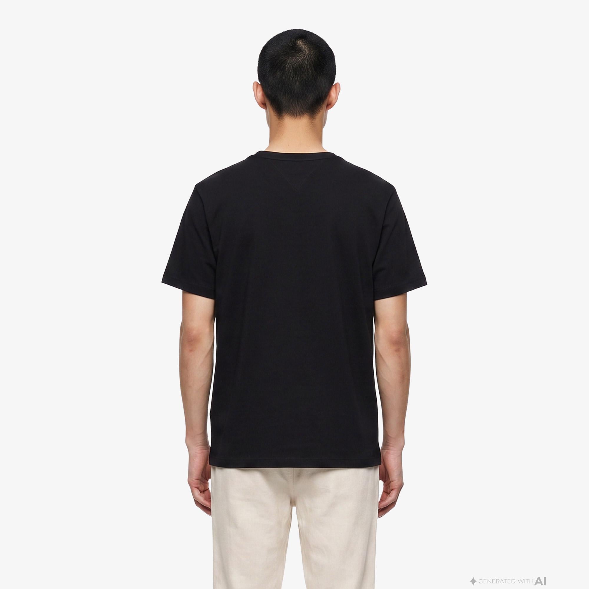 Tommy Hilfiger Brand Love New Erkek Siyah T-Shirt