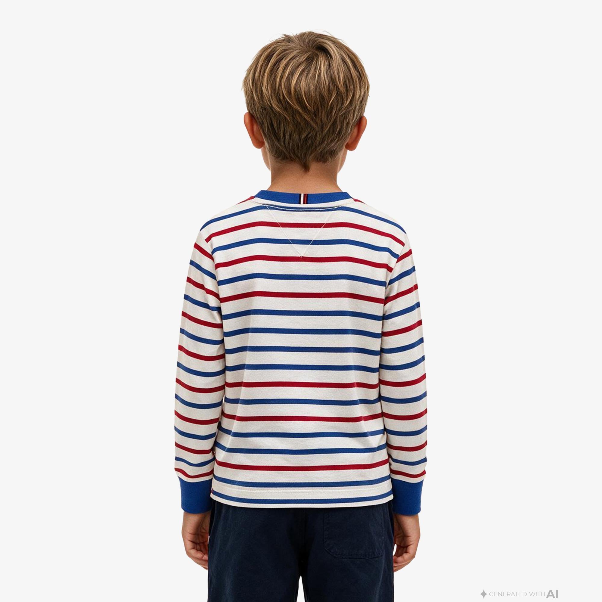 Tommy Hilfiger Stripe Çocuk Kırmızı T-Shirt