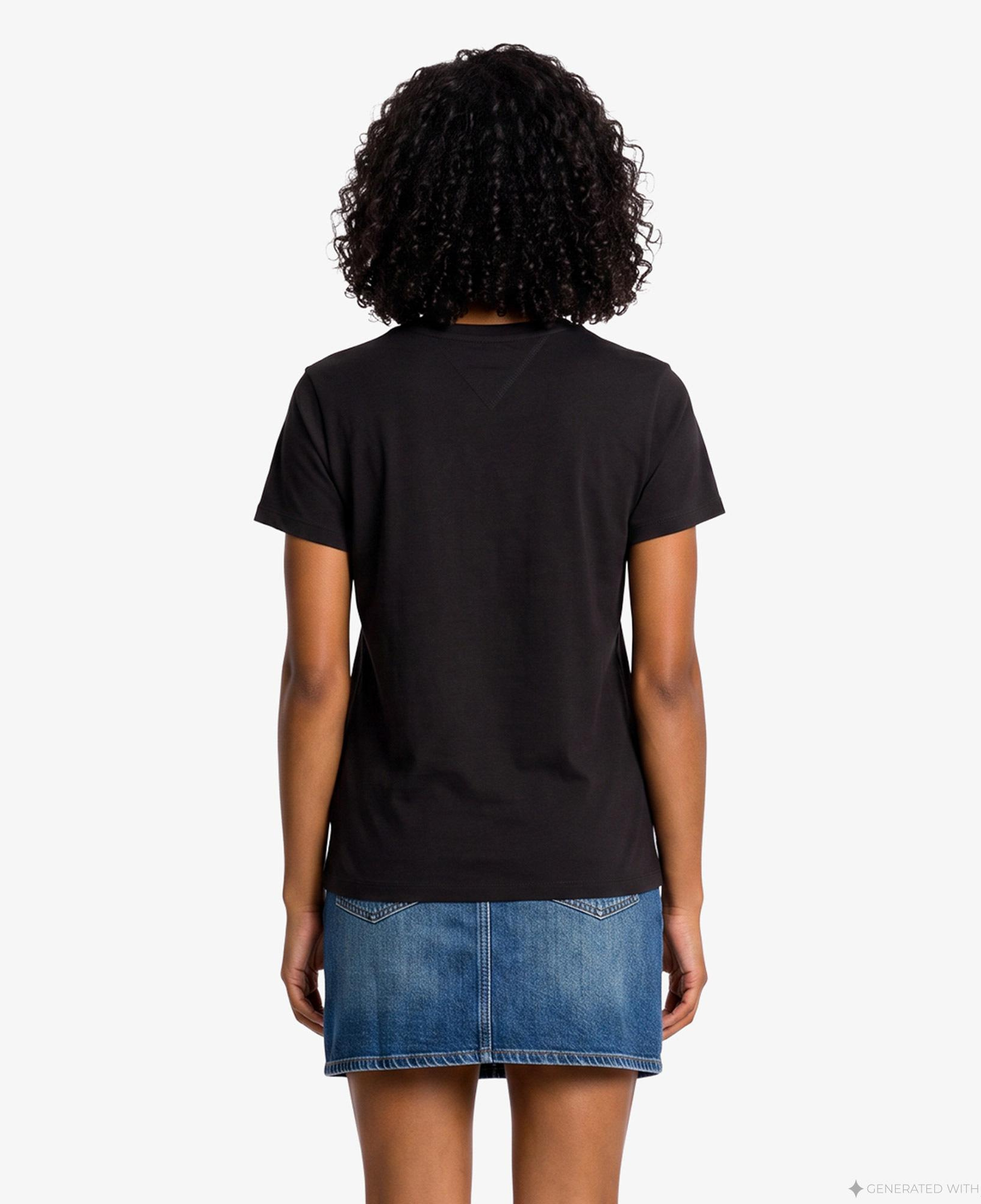 Tommy Hilfiger Linear Kadın Siyah T-Shirt