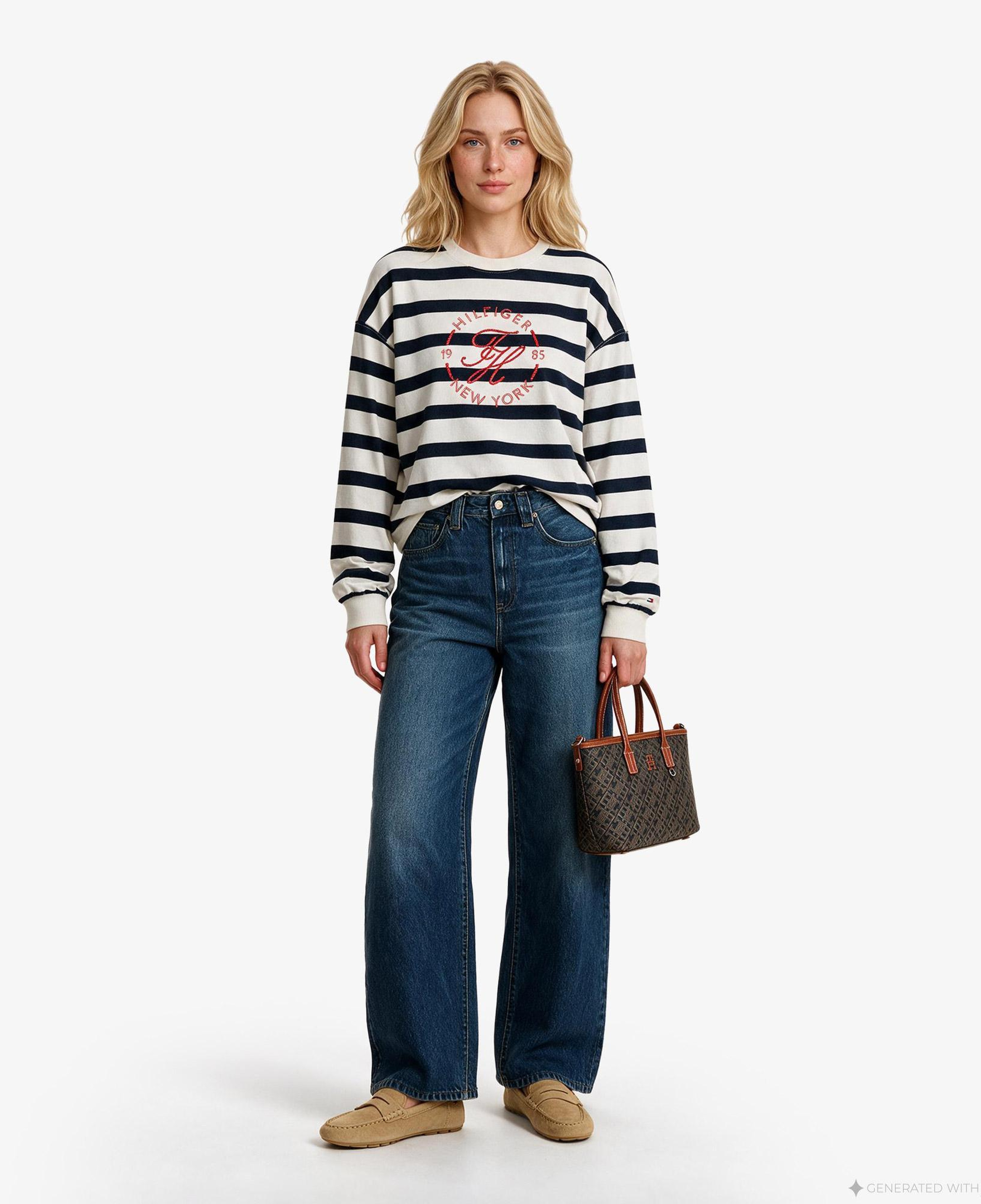 Tommy Hilfiger Roundal Kadın Beyaz T-Shirt