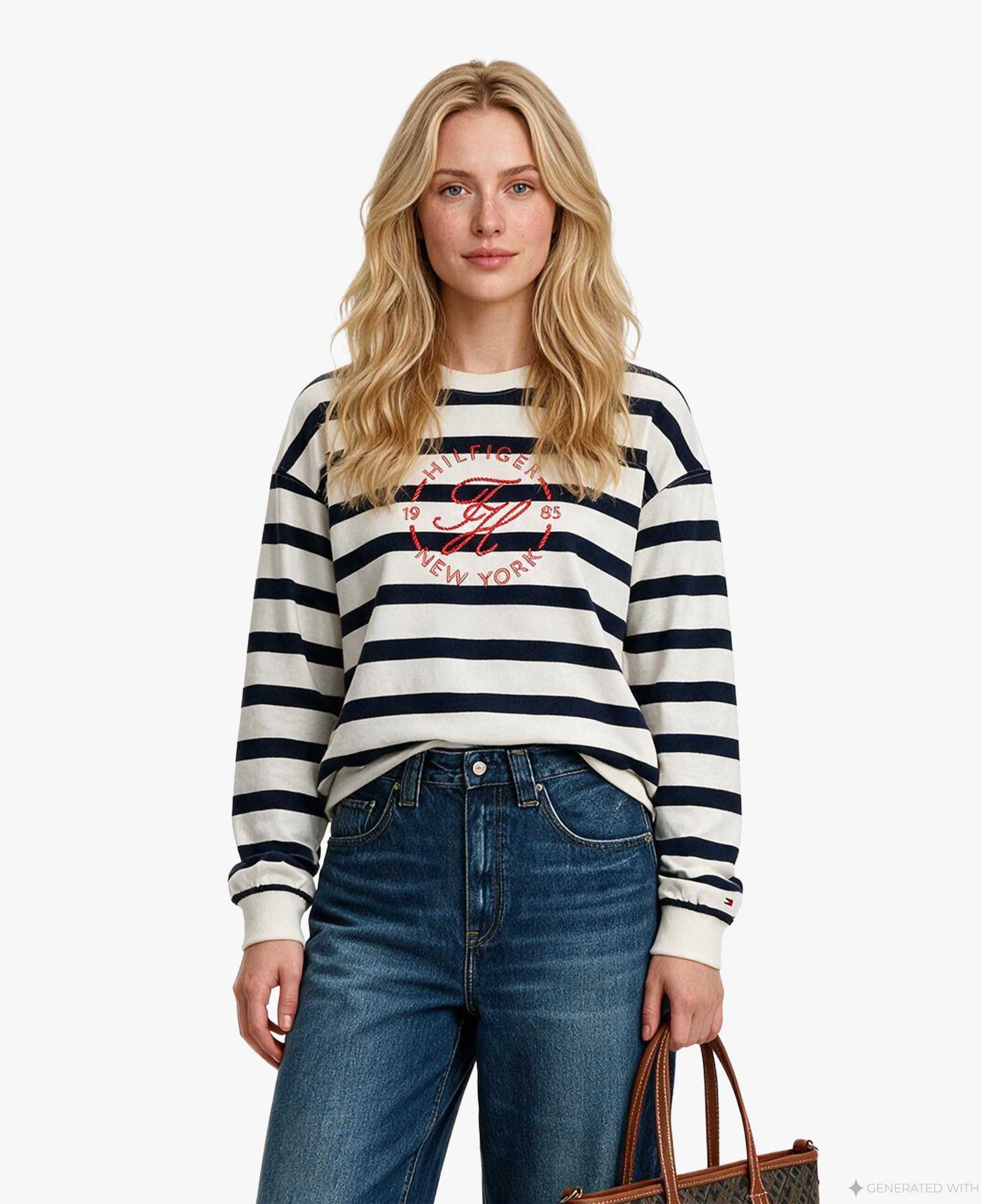 Tommy Hilfiger Roundal Kadın Beyaz T-Shirt